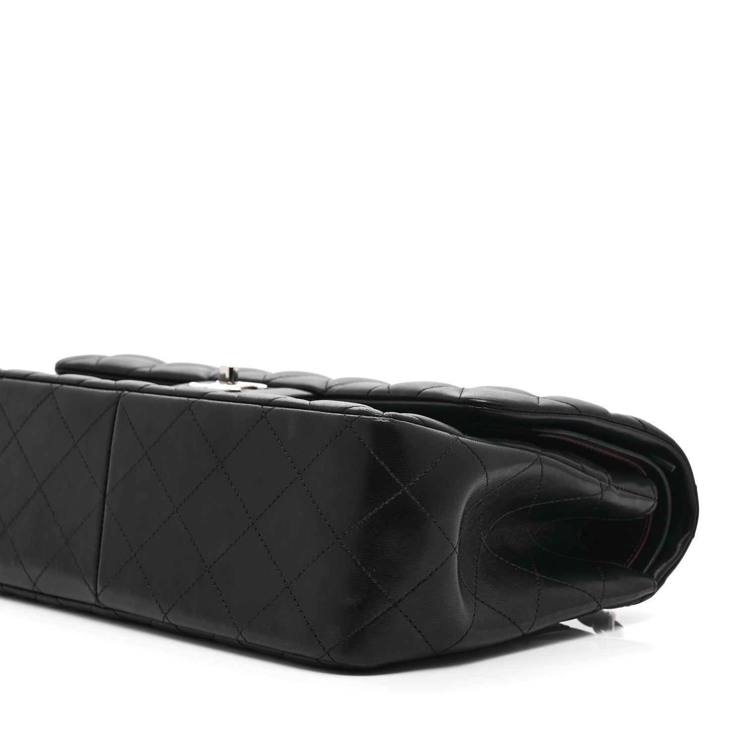 Lambskin Quilted Jumbo Double Flap Black