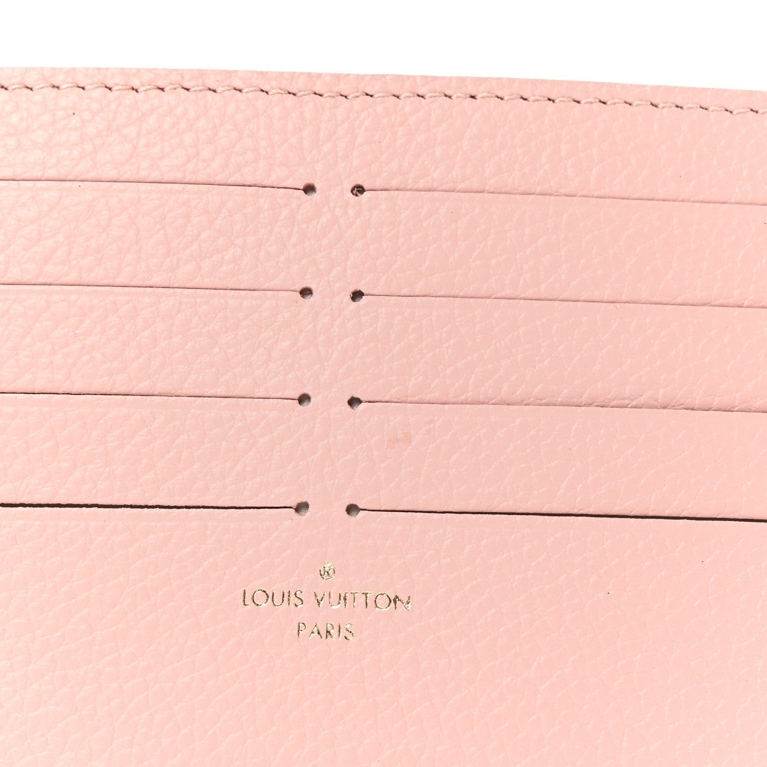Calfskin Felicie Card Holder Insert Rose Poudre