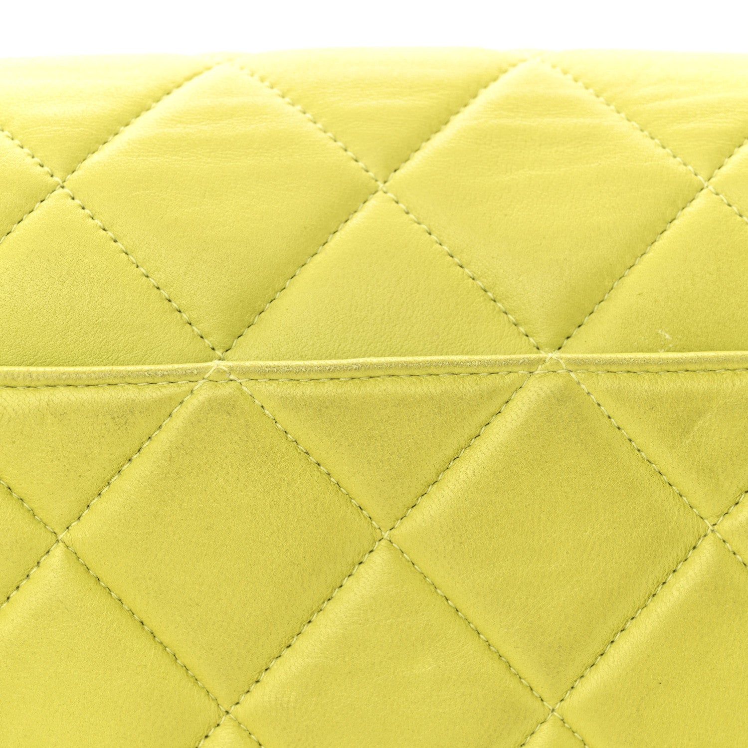 Lambskin Quilted CC Single Flap Green