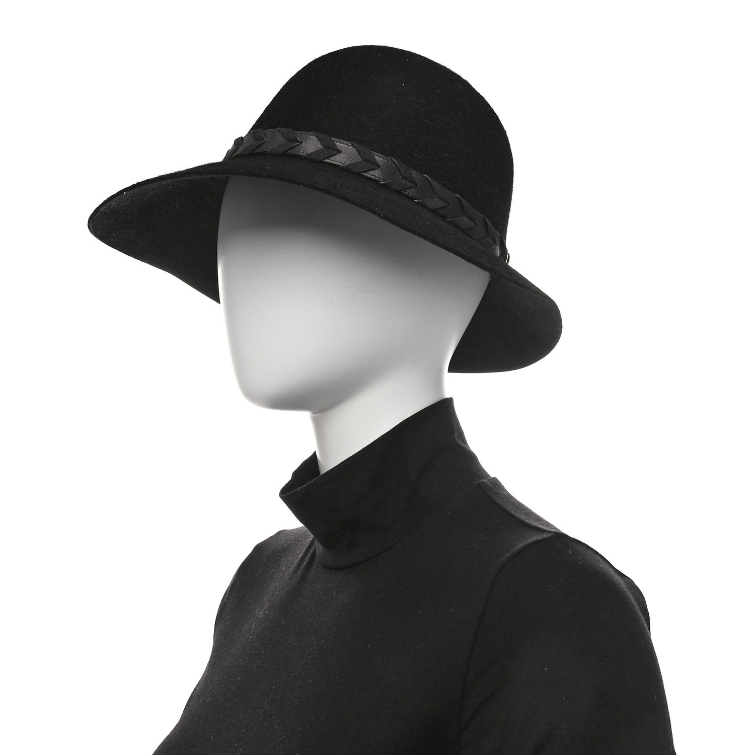 Rabbit Felt Lambskin Hat 58 Black