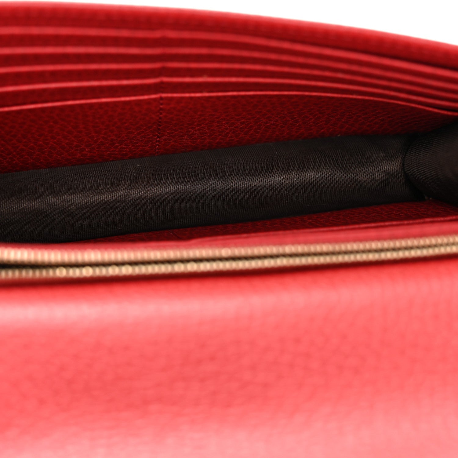 Dollar Calfskin Interlocking G Chain Wallet Red
