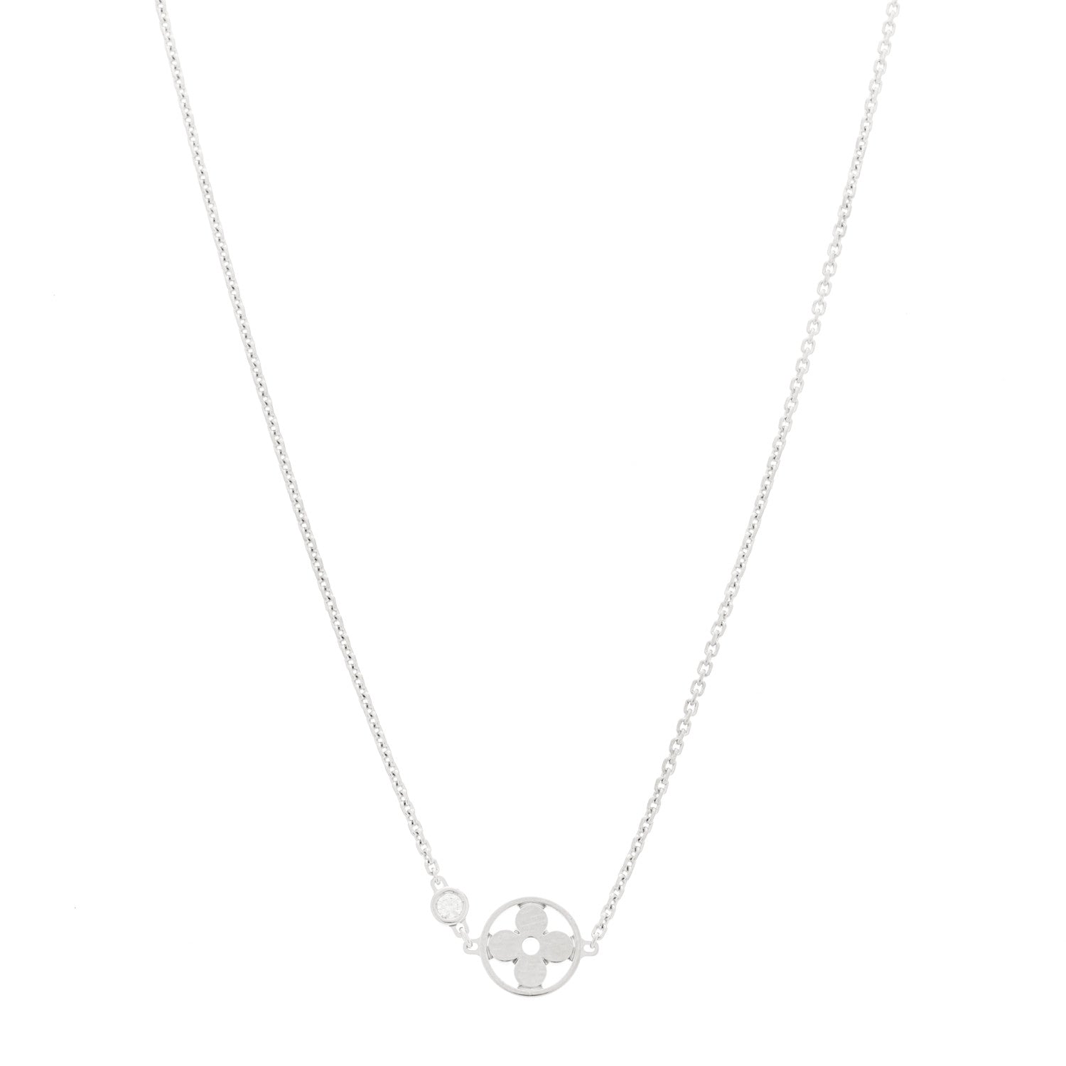 18K White Gold Diamond Idylle Blossom Pendant Necklace