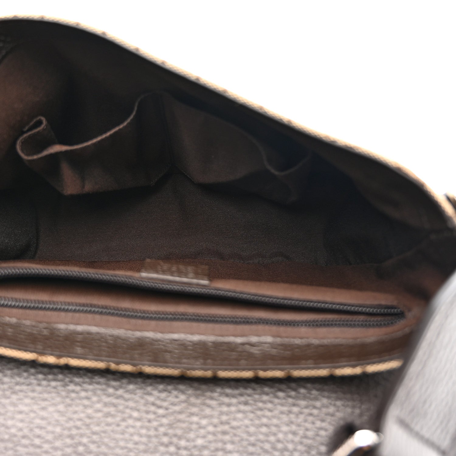 Monogram Flap Messenger Bag Beige Dark Brown