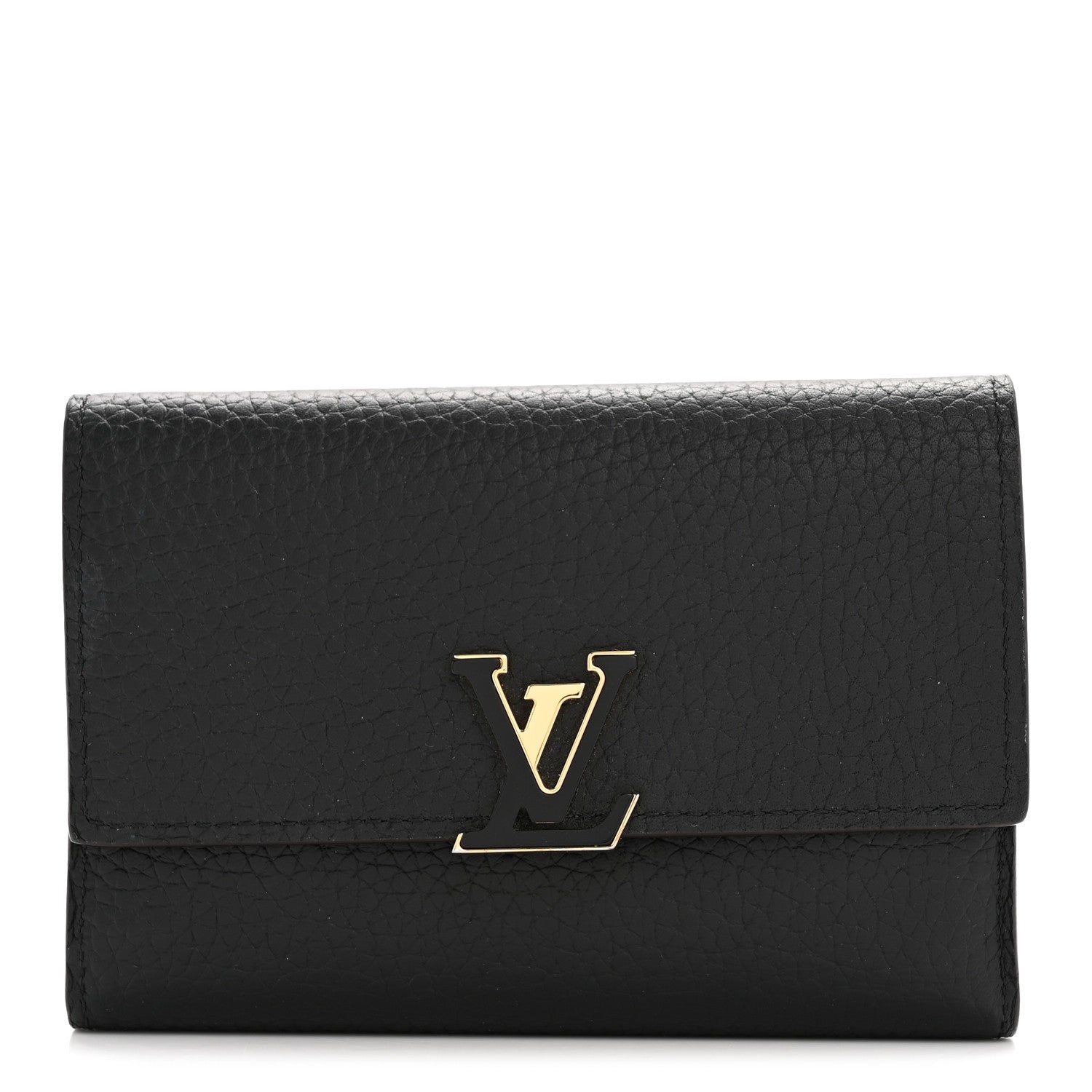 Taurillon Capucines Compact Wallet Black