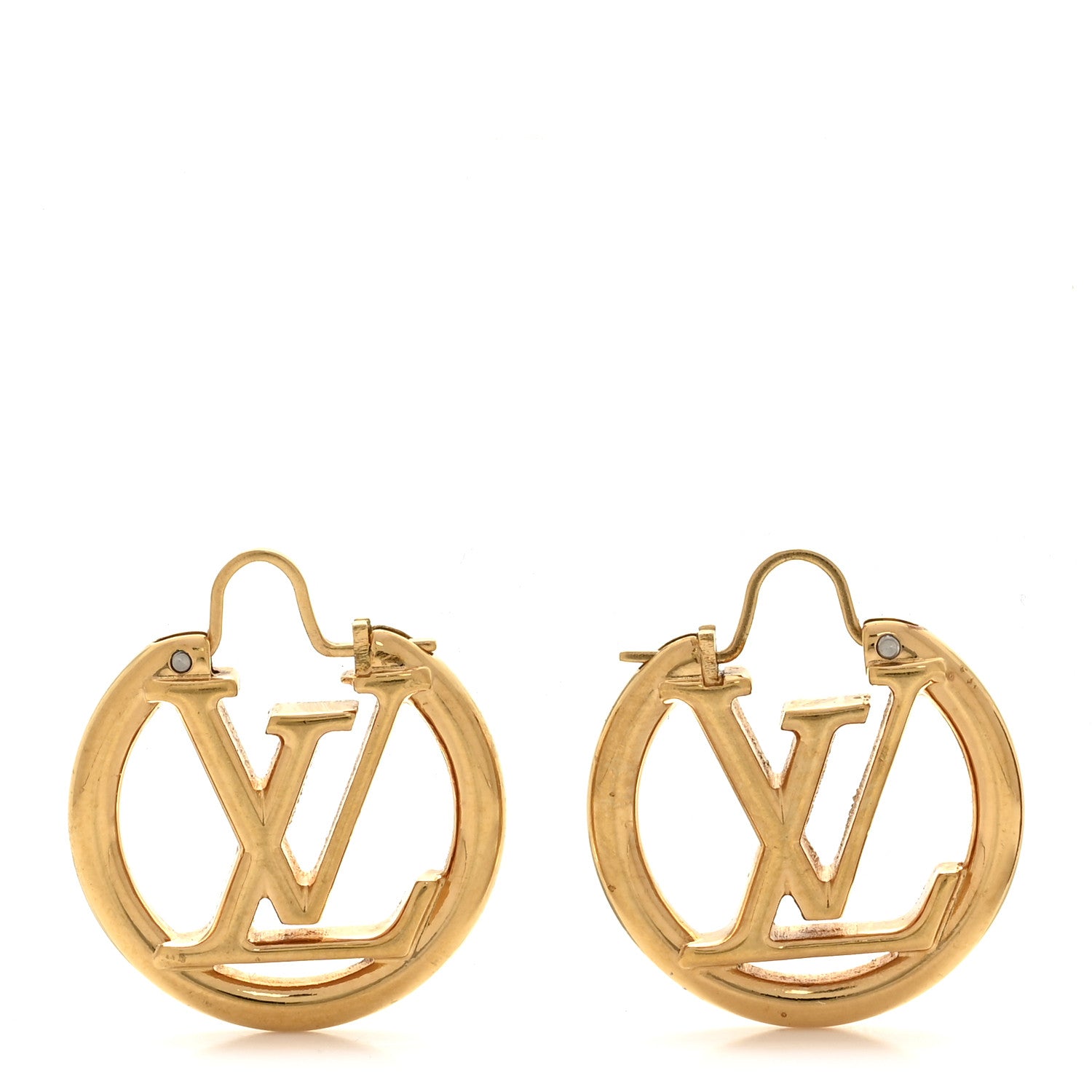Metal Small Louise Hoop Earrings Gold