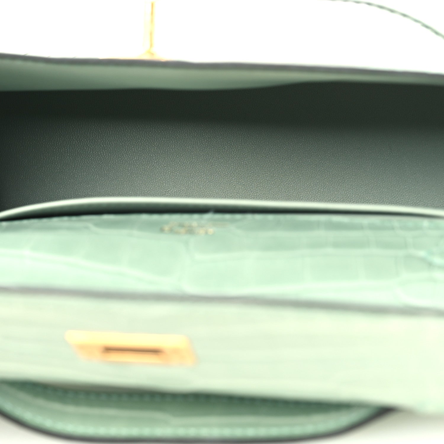 Matte Alligator Kelly Pochette Vert D'eau