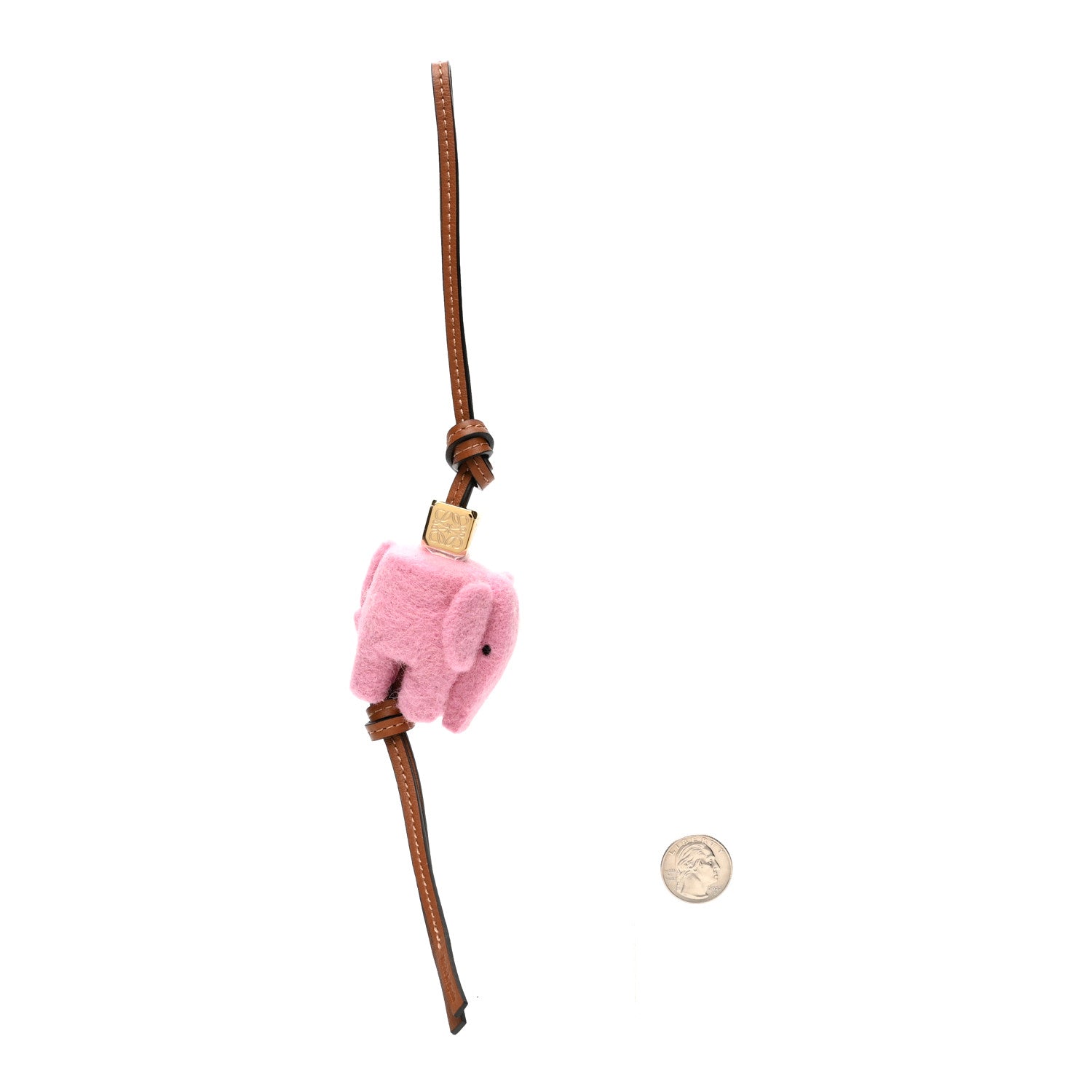 Calfskin Felt Elephant Bag Charm Candy