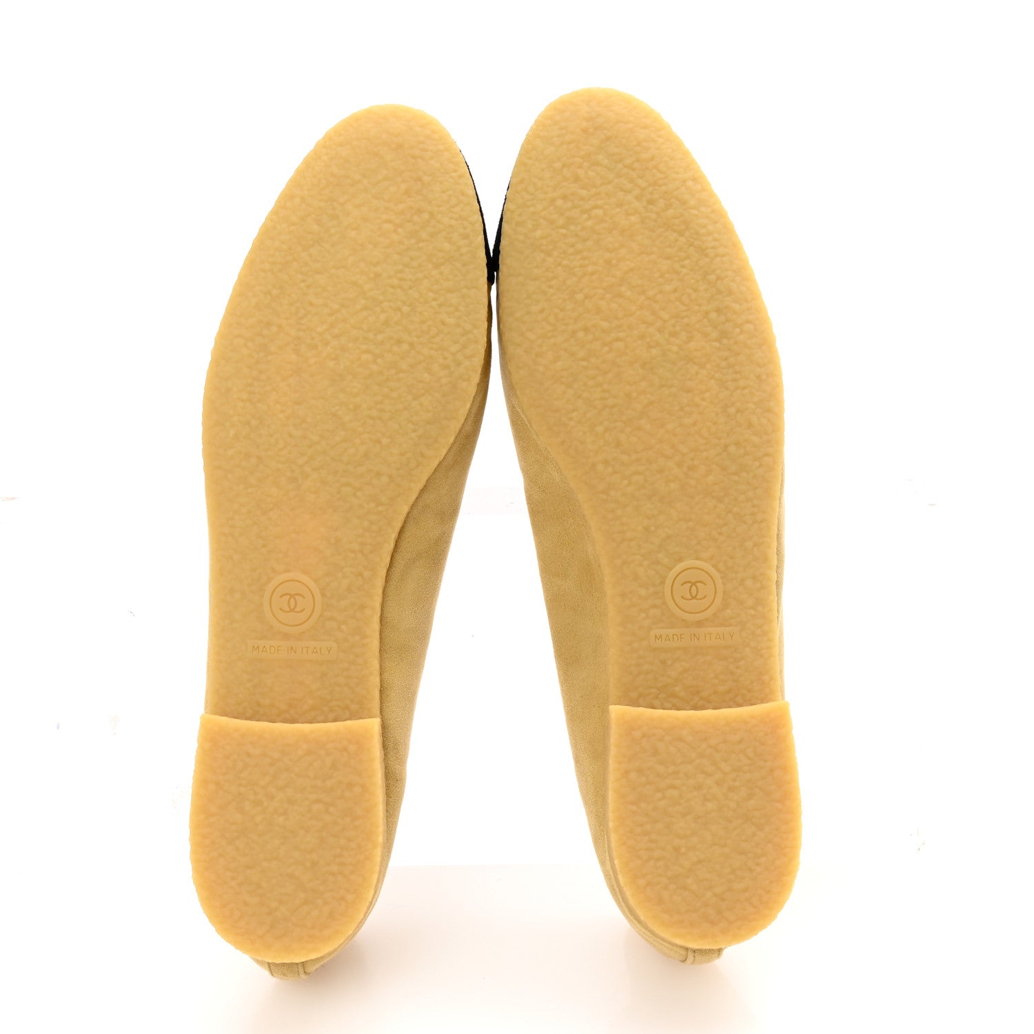 Suede Cap Toe CC Ballerina Flats 40 Beige Black