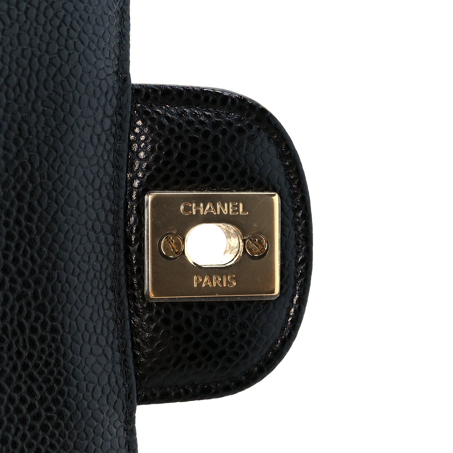 Caviar Quilted Medium Double Flap Black