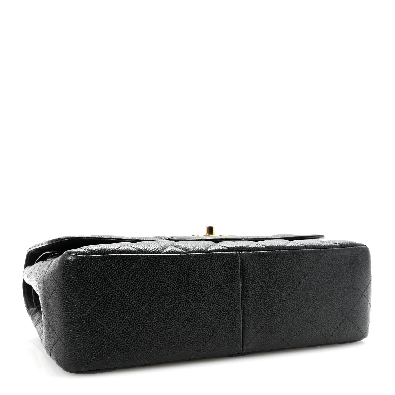 Caviar Quilted Jumbo Double Flap Black
