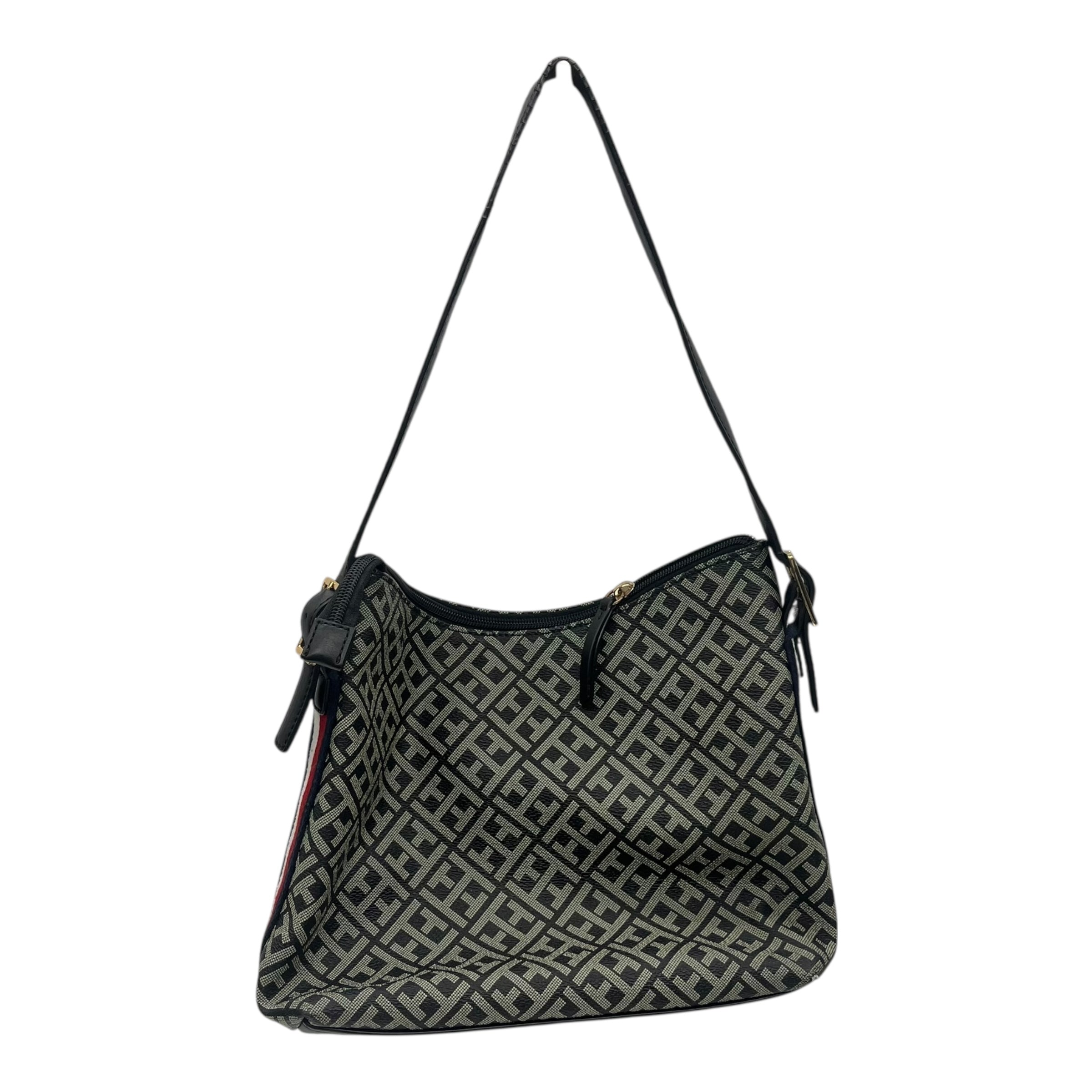 Handbag By Tommy Hilfiger In Black & Brown, Size:Medium