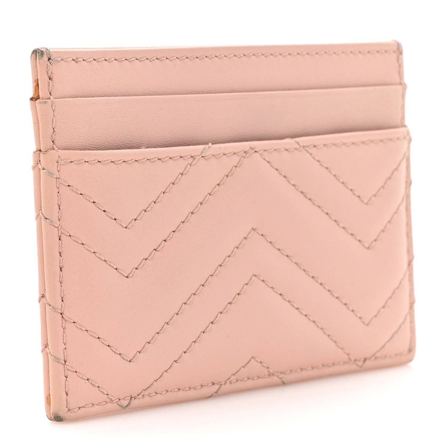 Calfskin Matelasse GG Marmont Card Holder Perfect Pink