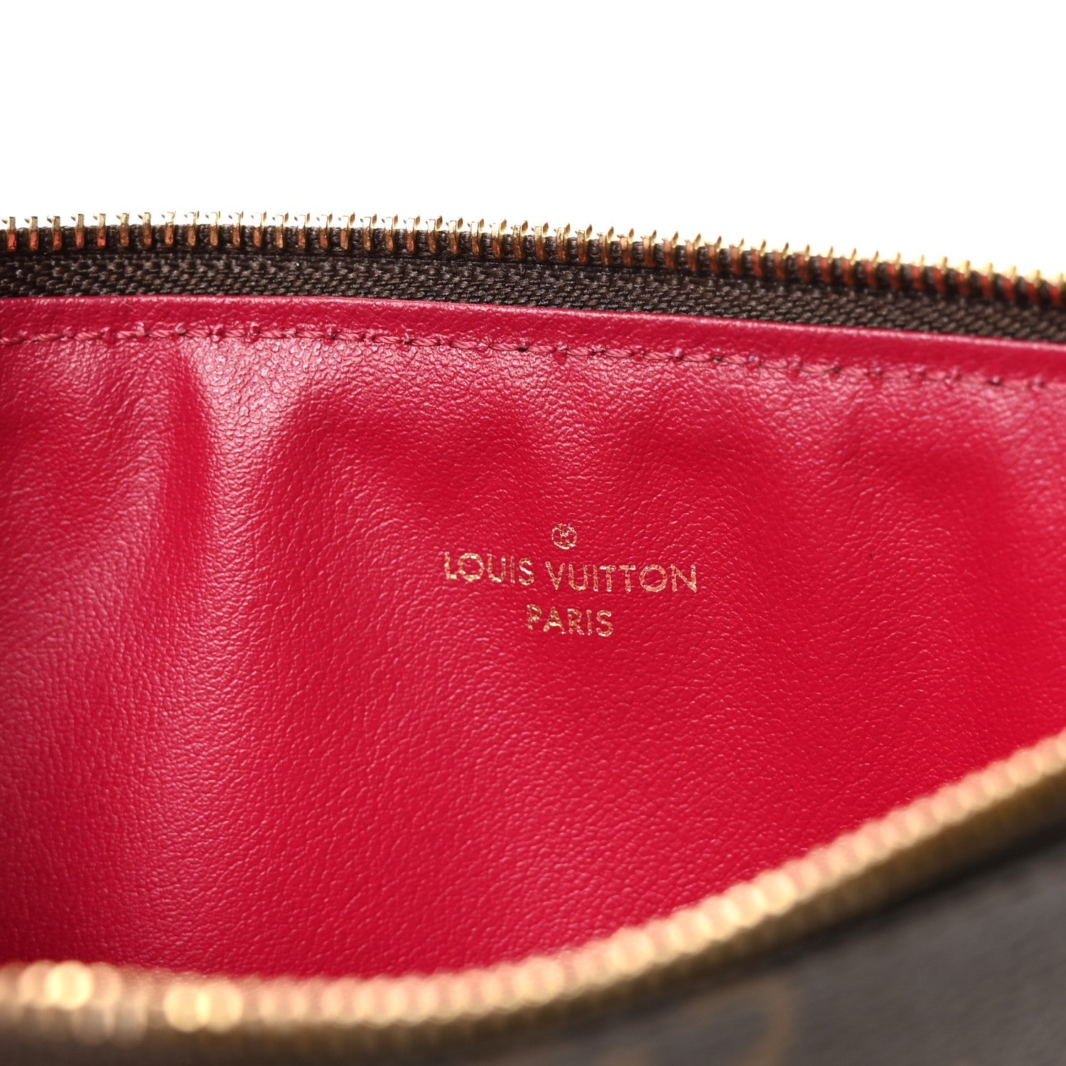 Monogram Felicie Chain Wallet Zippered Insert Fuchsia