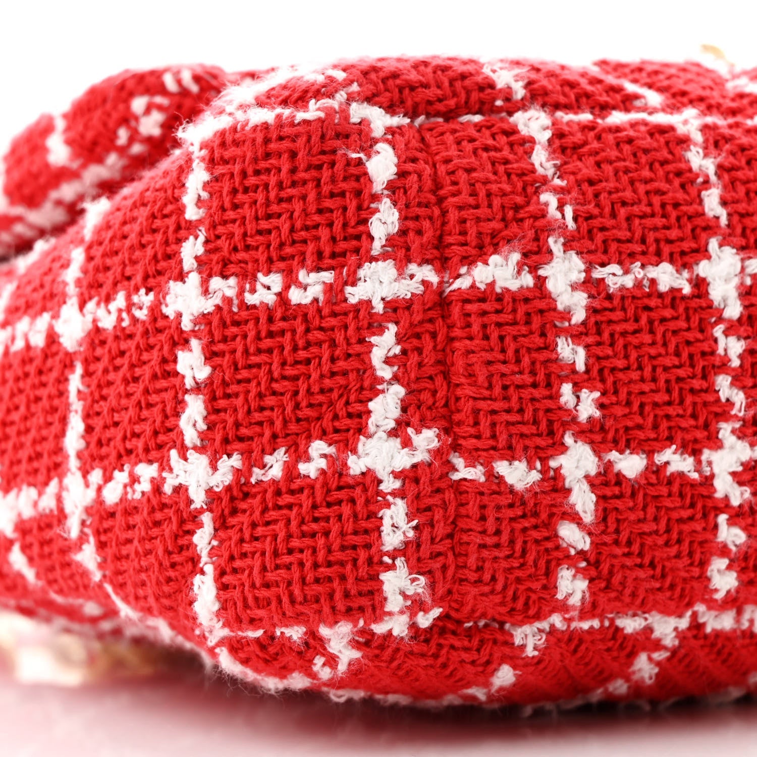 Tweed Quilted Medium Chanel 19 Flap Red White
