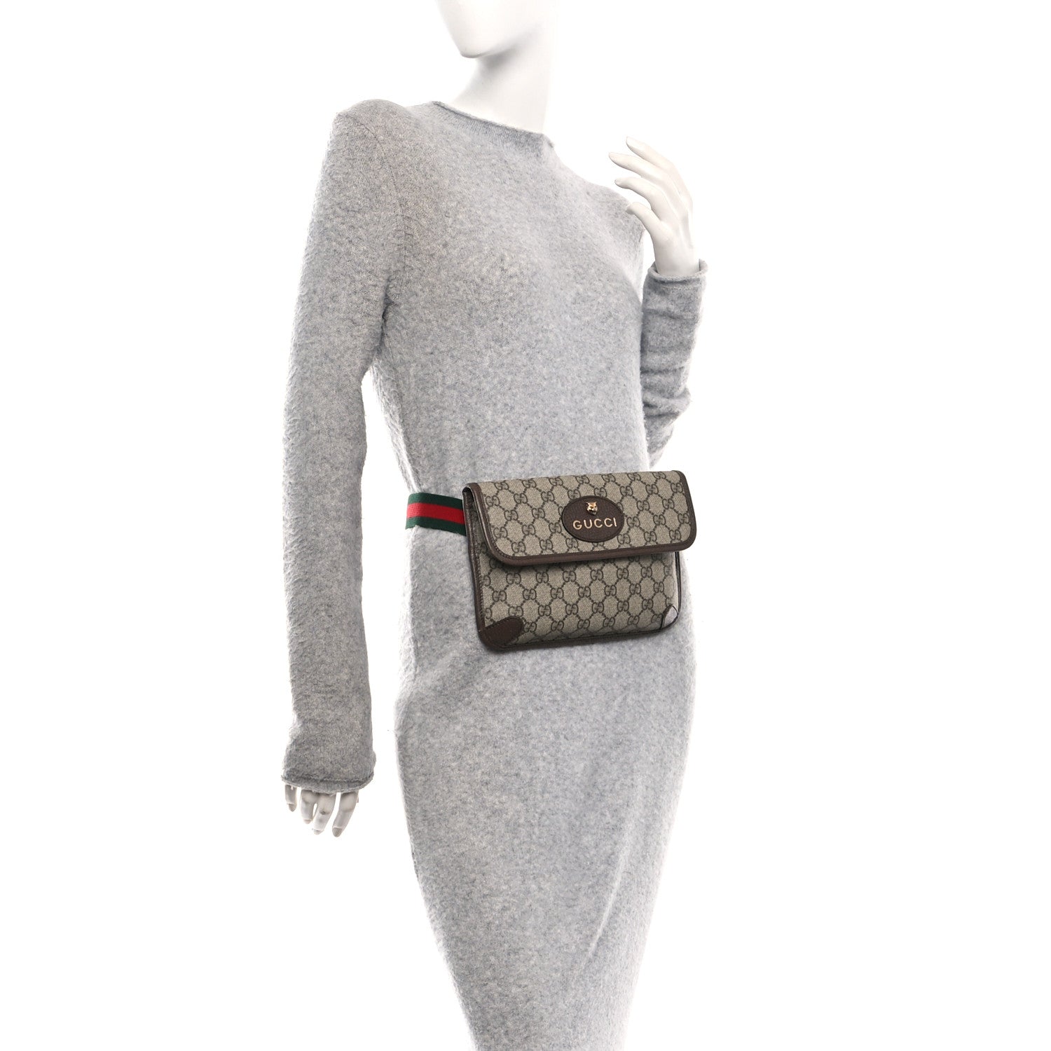 GG Supreme Monogram Neo Vintage Web Belt Bag Brown