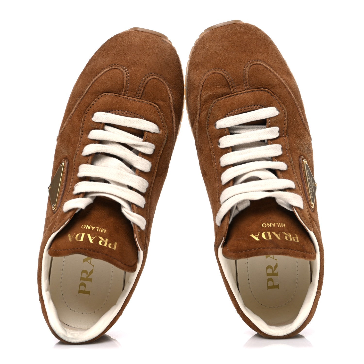 Suede Logo Womens Low Top Sneakers 36.5 Cocoa Brown