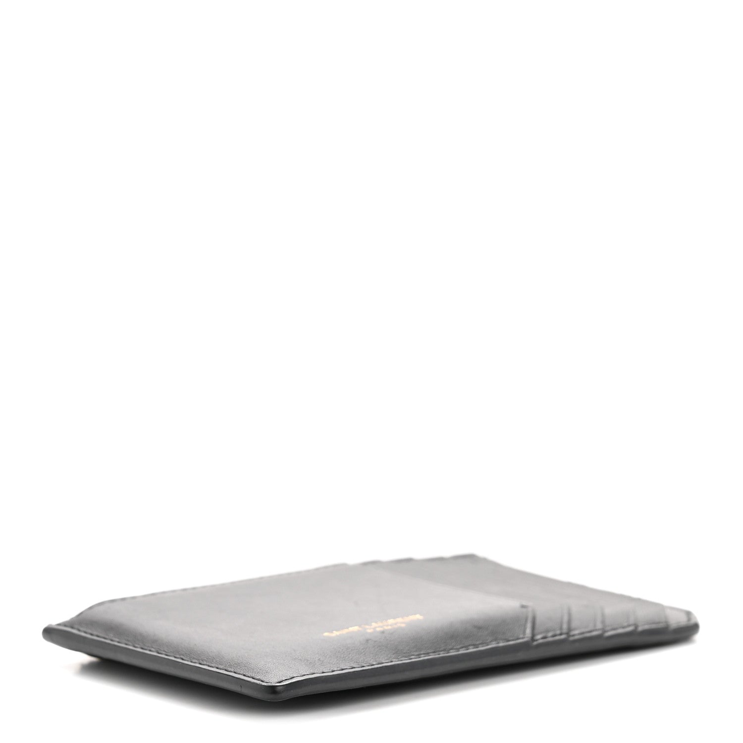 Calfskin 5 Fragments Zip Pouch Card Holder Black