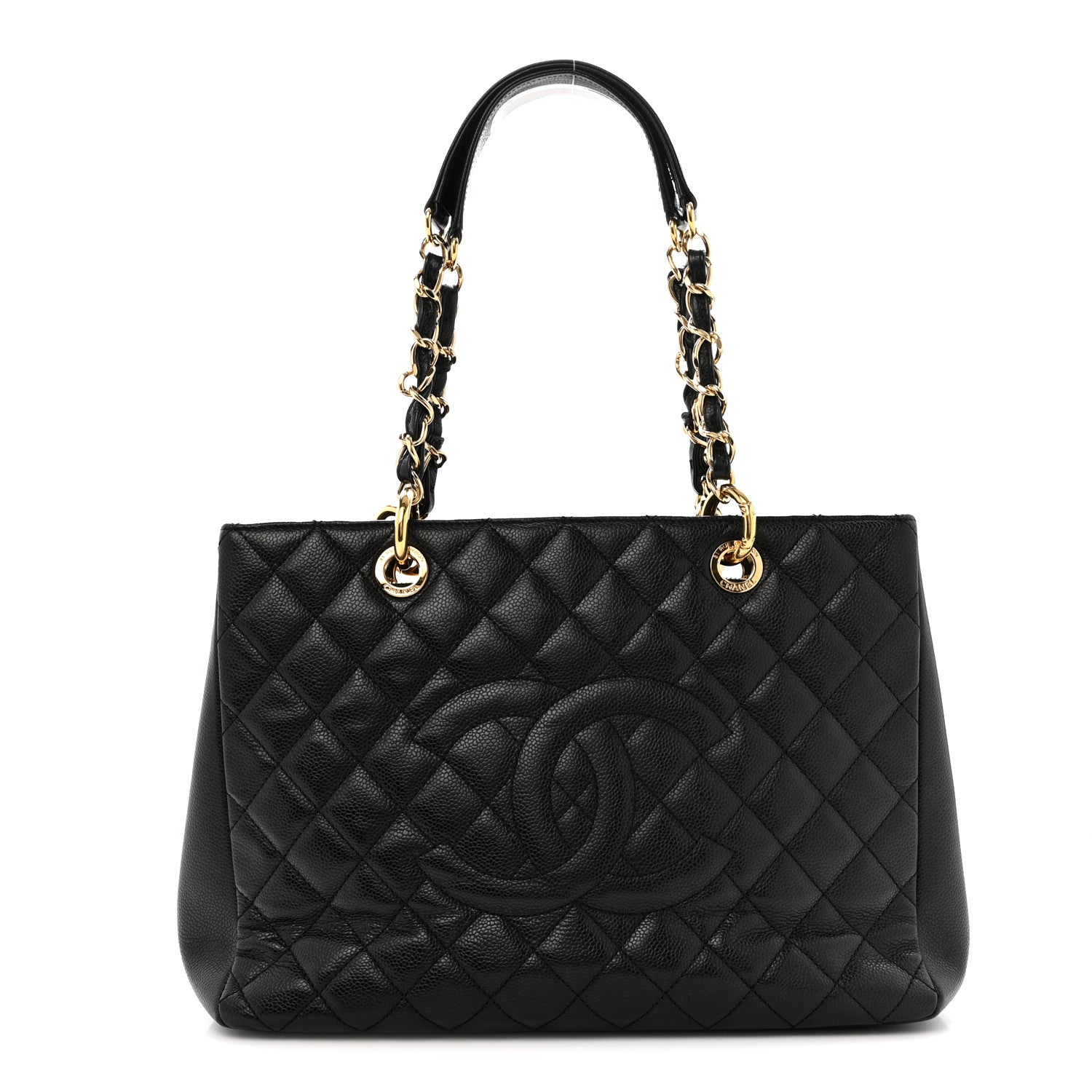 Caviar Quilted Grand Shopping Tote GST Black