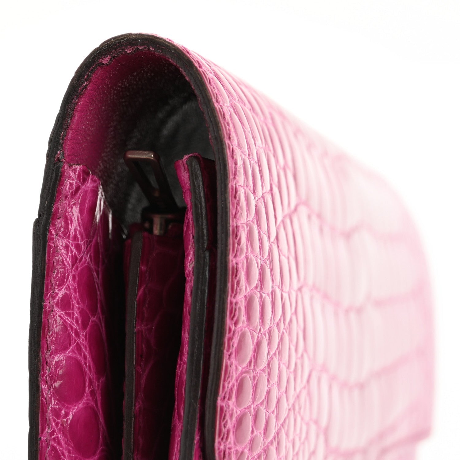 Shiny Alligator Constance Long Wallet Rose Scheherazade