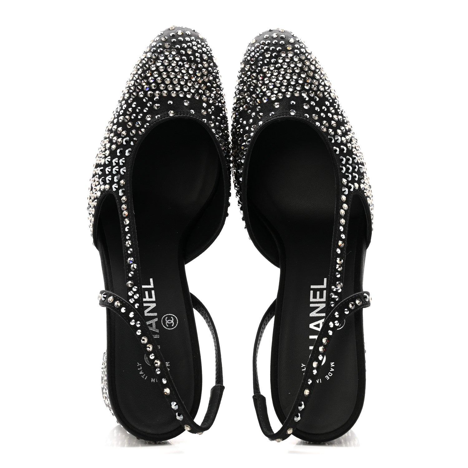 Strass Cap Toe CC Slingback Pumps 39.5 Black