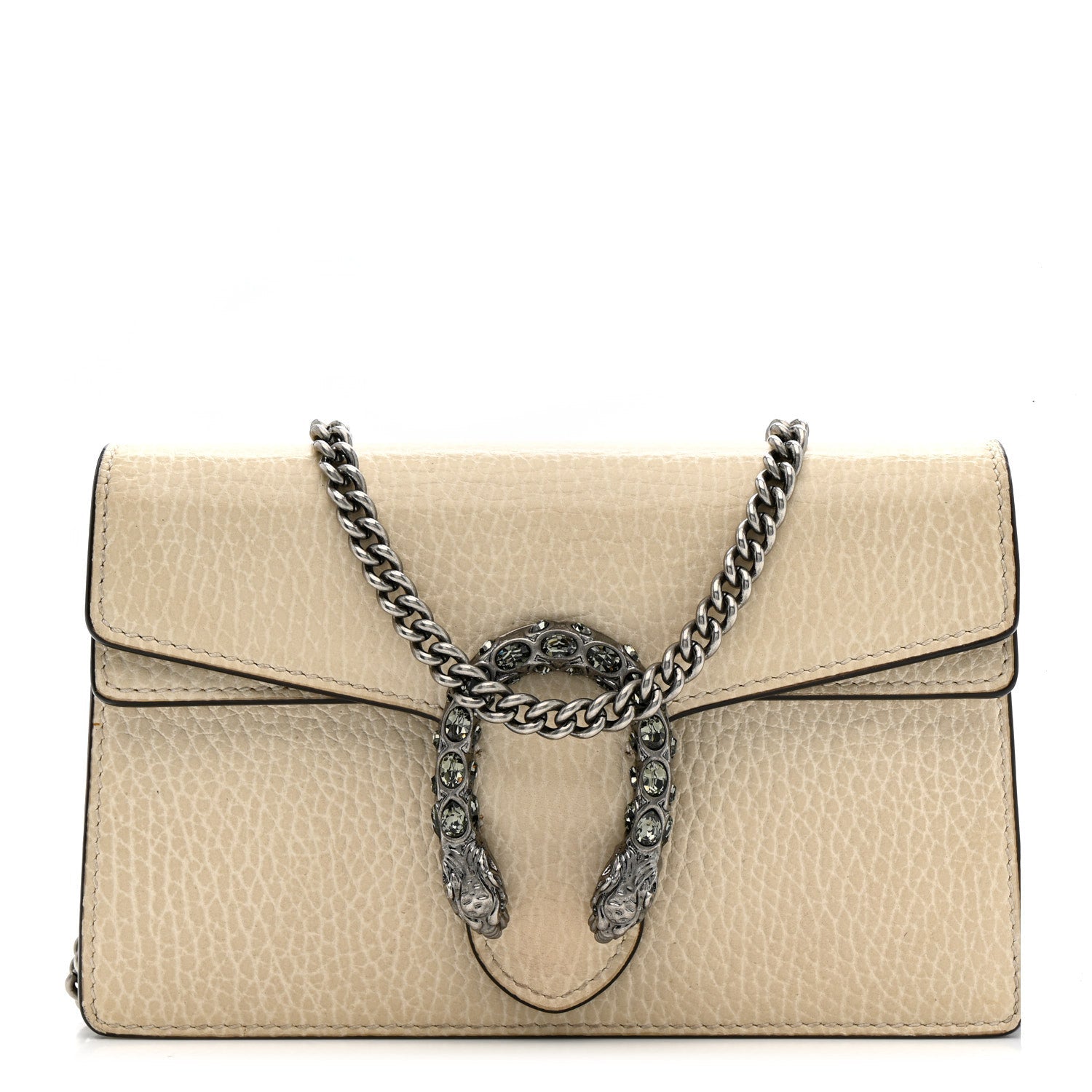 Dollar Calfskin Crystal Super Mini Dionysus Shoulder Bag Mystic White Black Diamond