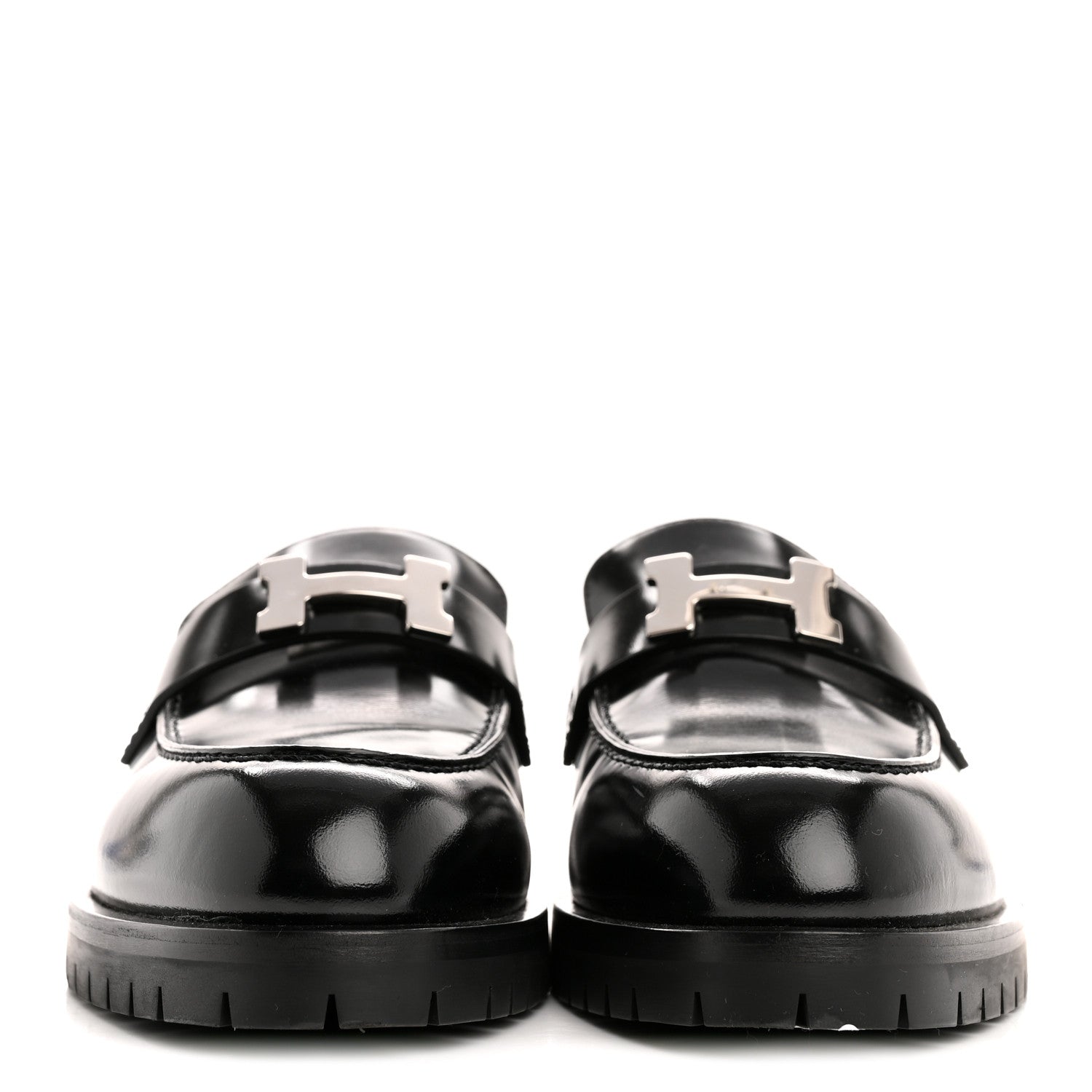 Calfskin Womens Faubourg Loafers 38 Black