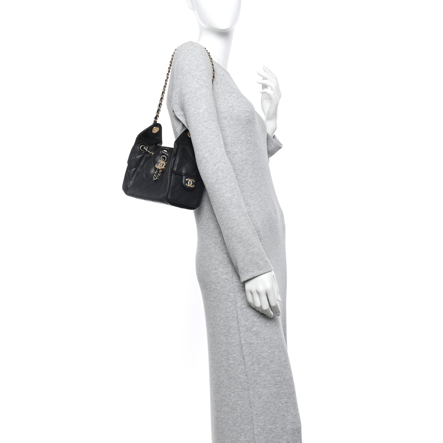Caviar Quilted Mini Chanel 25 Handbag Black