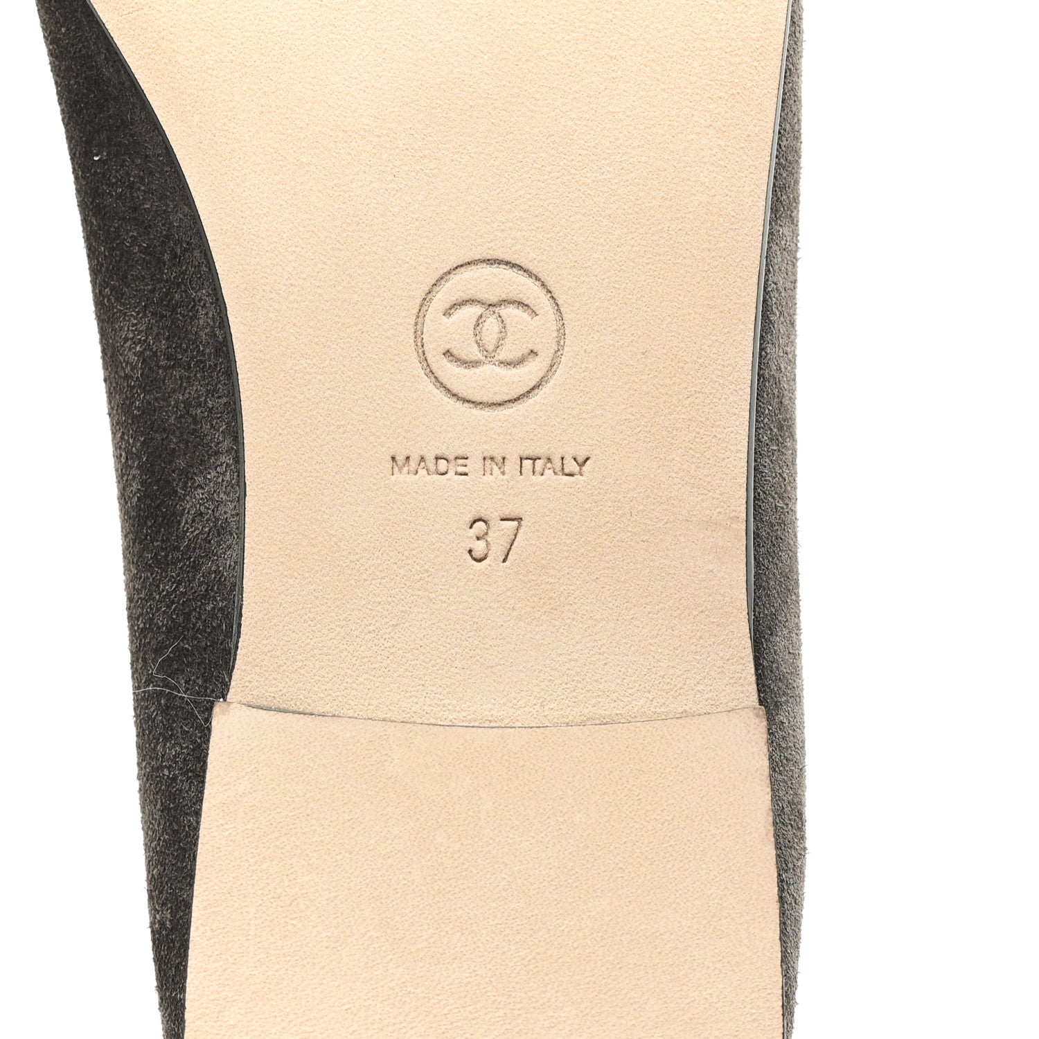 Suede Cap Toe CC Ballerina Flats 37 Grey Green