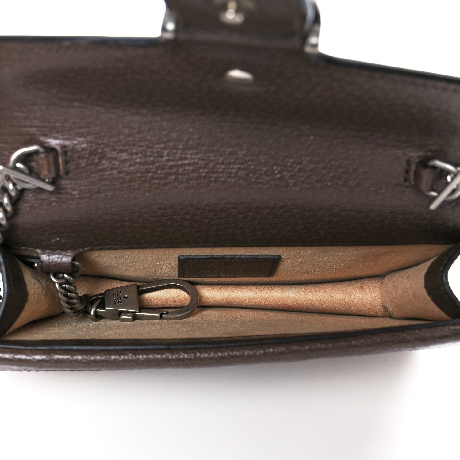 Monogram Jumbo GG Textured Dollar Calfskin Super Mini Dionysus Shoulder Bag Camel Ebony New Acero