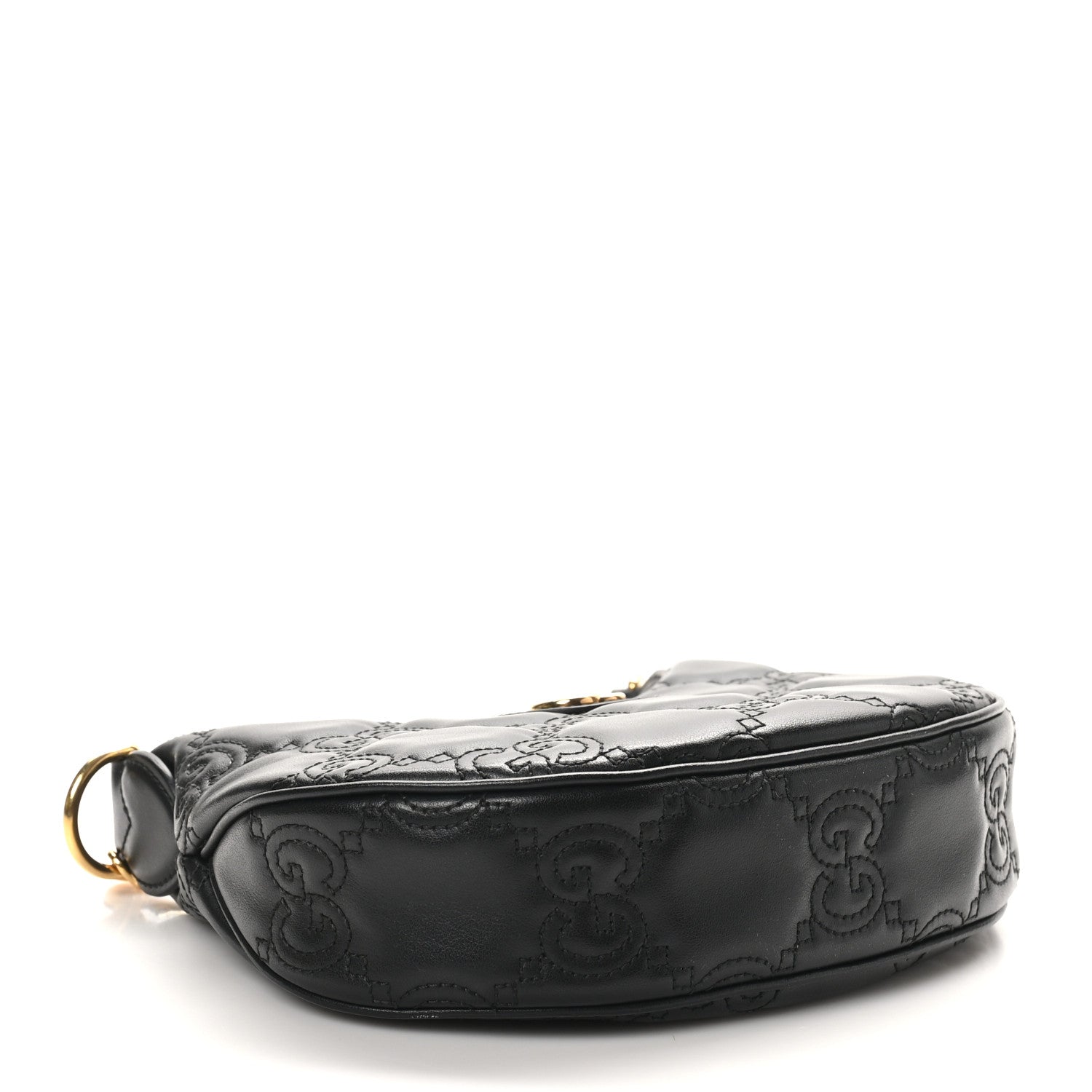 Calfskin GG Matelasse Mini Hobo Shoulder Bag Black