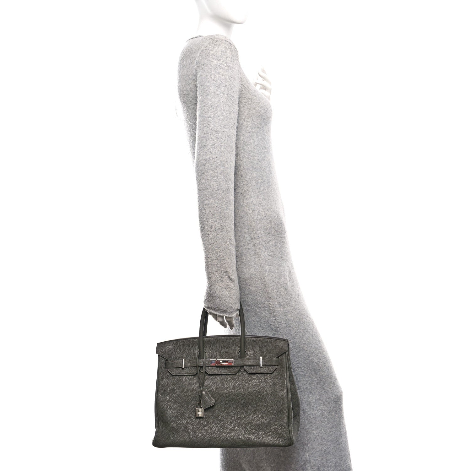 Taurillon Clemence Birkin 35 Vert De Gris