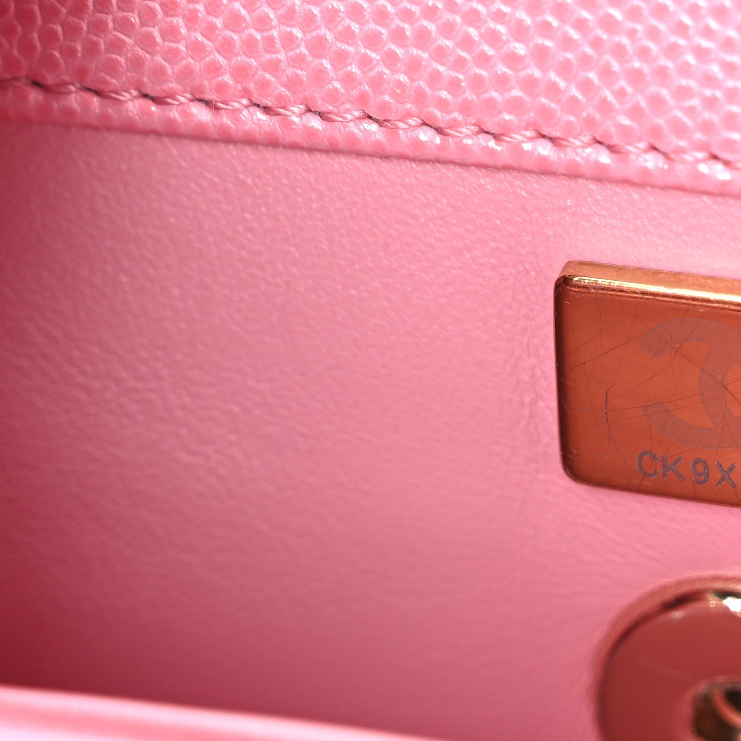 Caviar Quilted Mini Coco Chain Handle Flap Pink