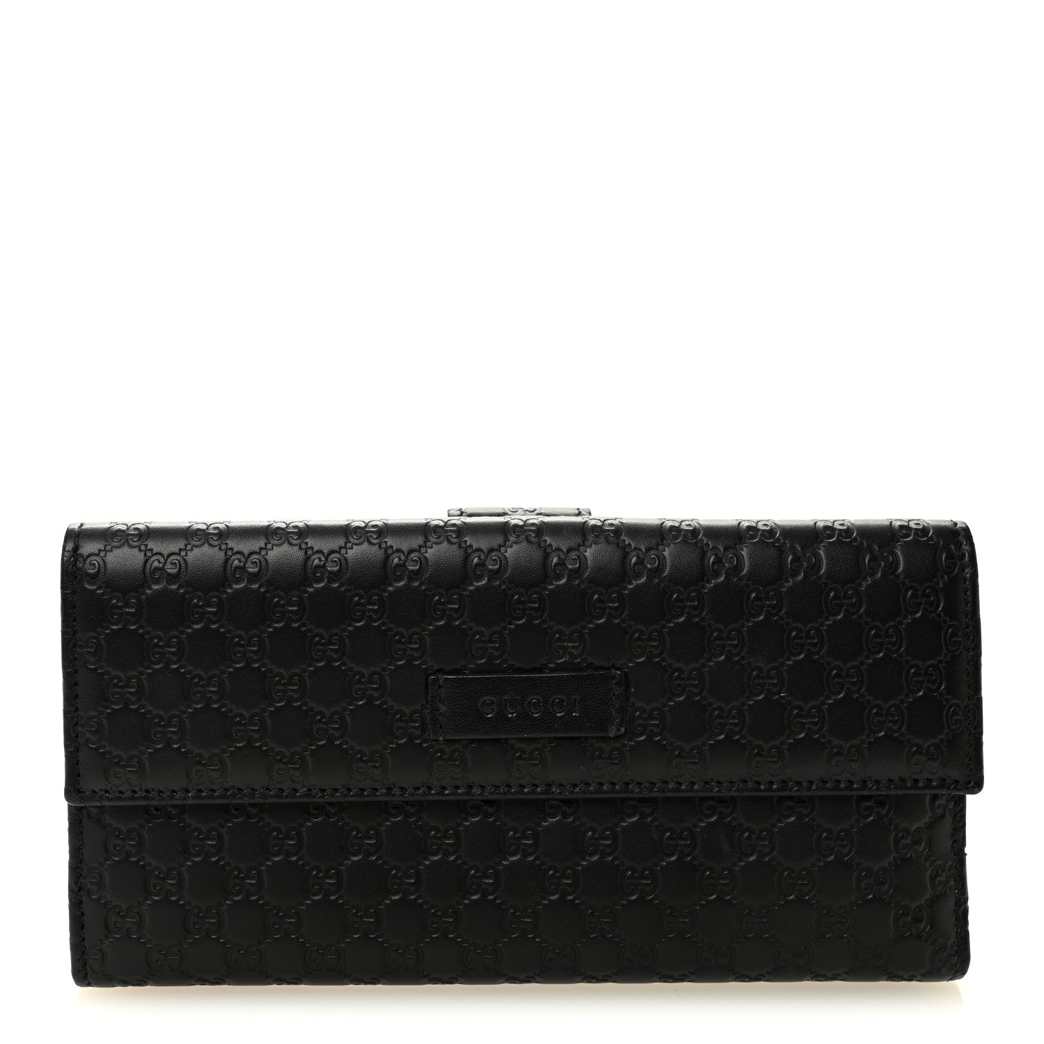 Microguccissima Continental Flap Wallet Black
