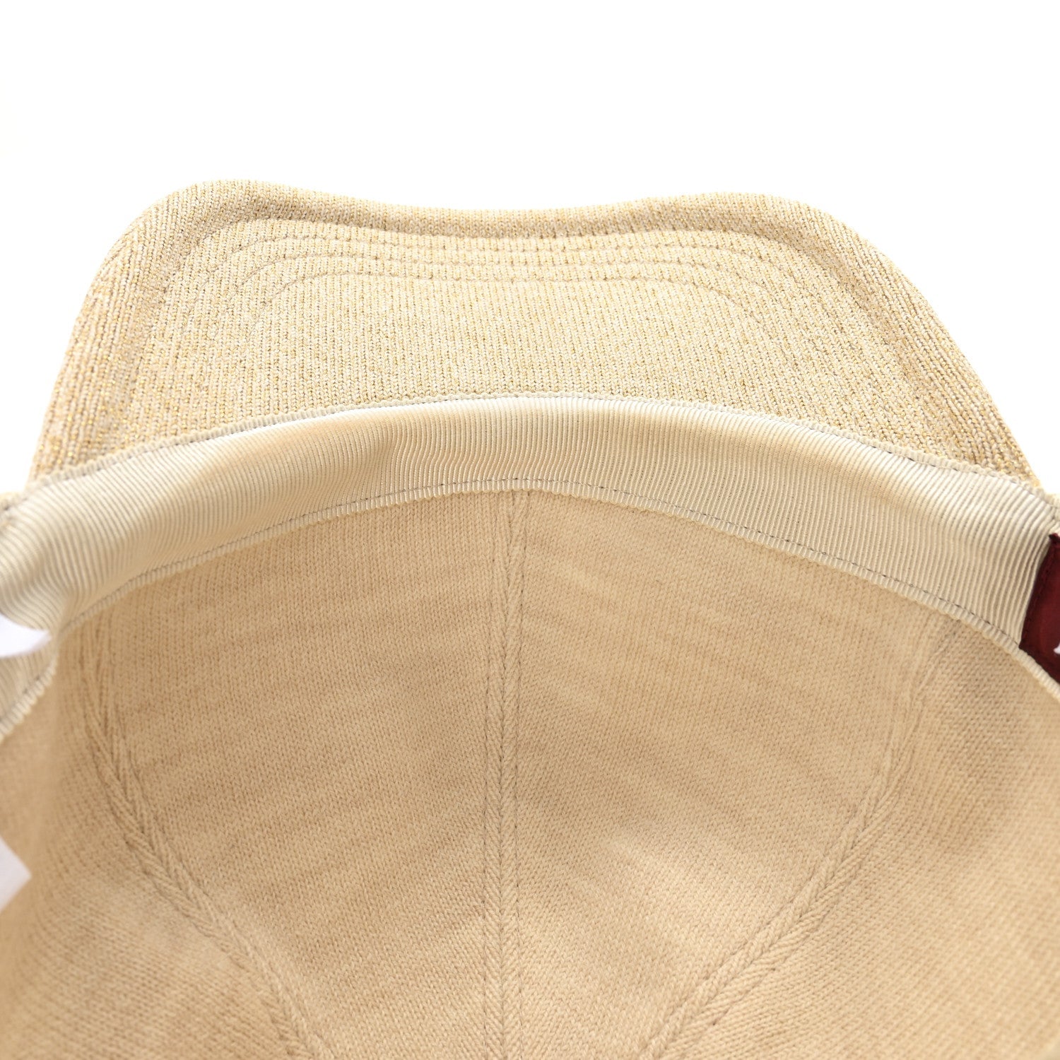 Wool Lame Double G Crystal Baseball Hat L Beige