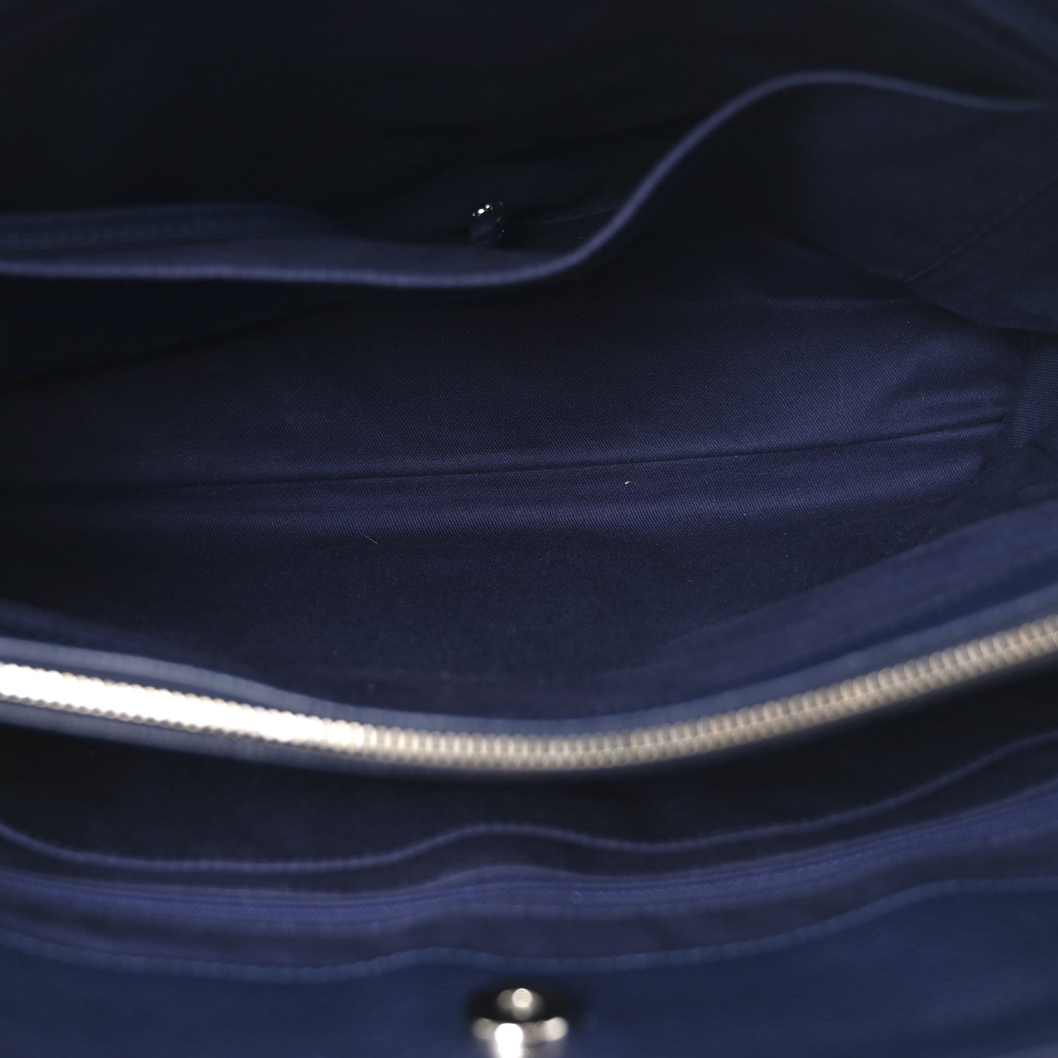 Grained Calfskin Large Neo Executive Shopper Tote Dark Blue