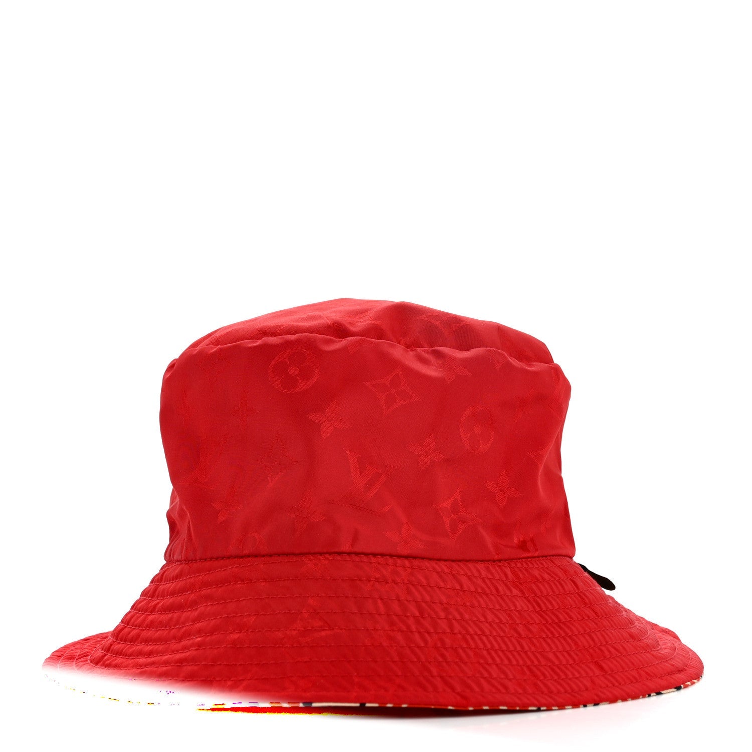 Nylon Canvas Monogram Giant Crafty Reversible Bucket Hat M Creme Rouge