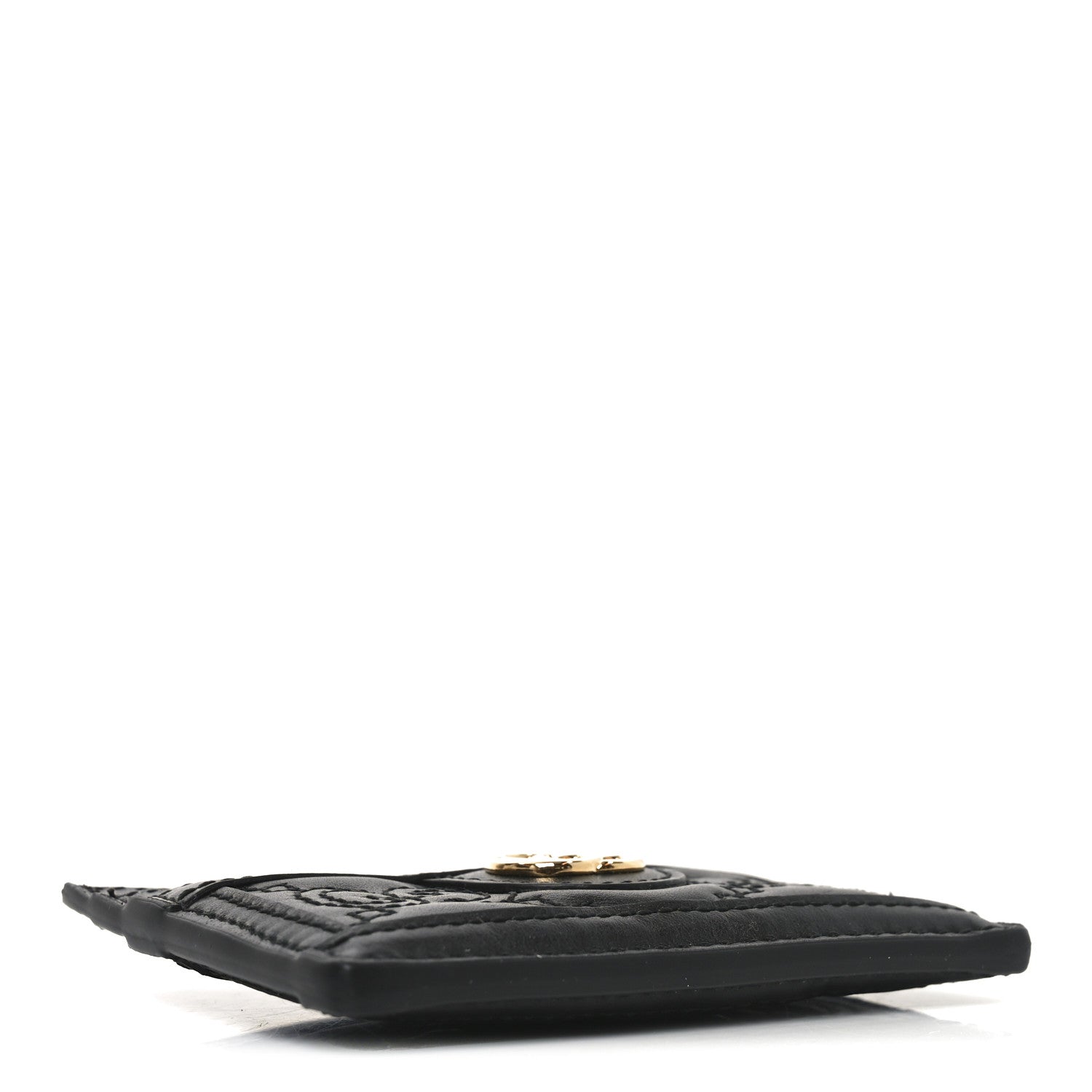 Calfskin GG Matelasse Card Holder  Black