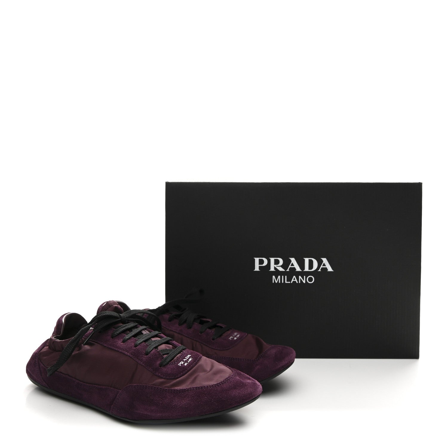 Re-Nylon Suede Collapse Sneakers 39.5 Bordeaux