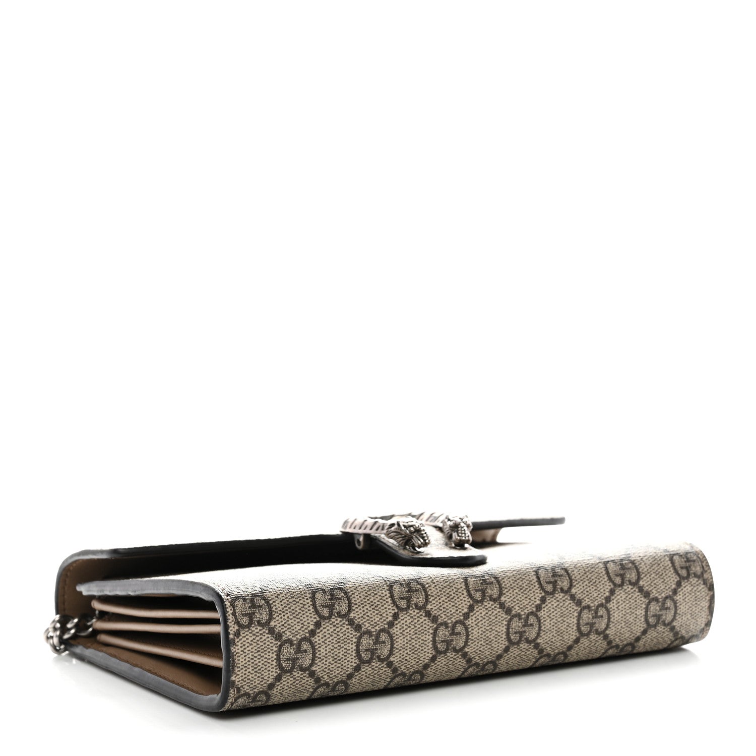 GG Supreme Monogram Mini Dionysus Chain Wallet Beige Taupe