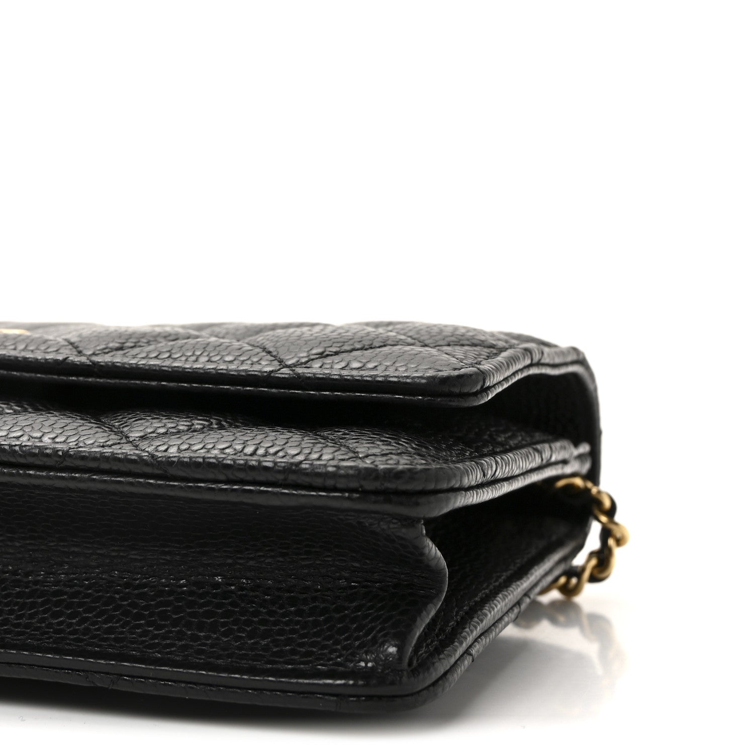 Caviar Quilted CC Turnlock Wallet On Chain WOC Black