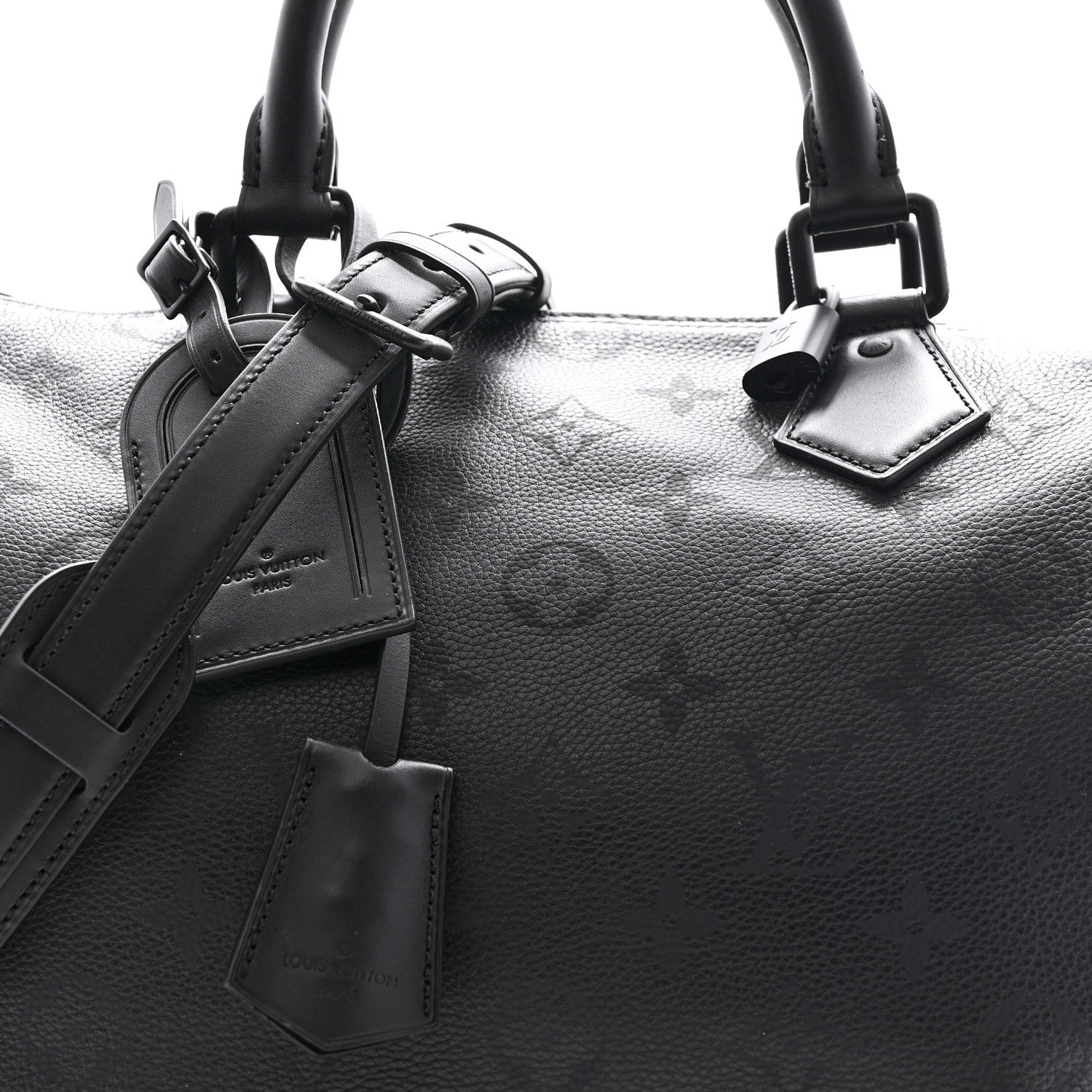 Calfskin Monogram Speedy P9 Bandouliere 40 Ultra Black