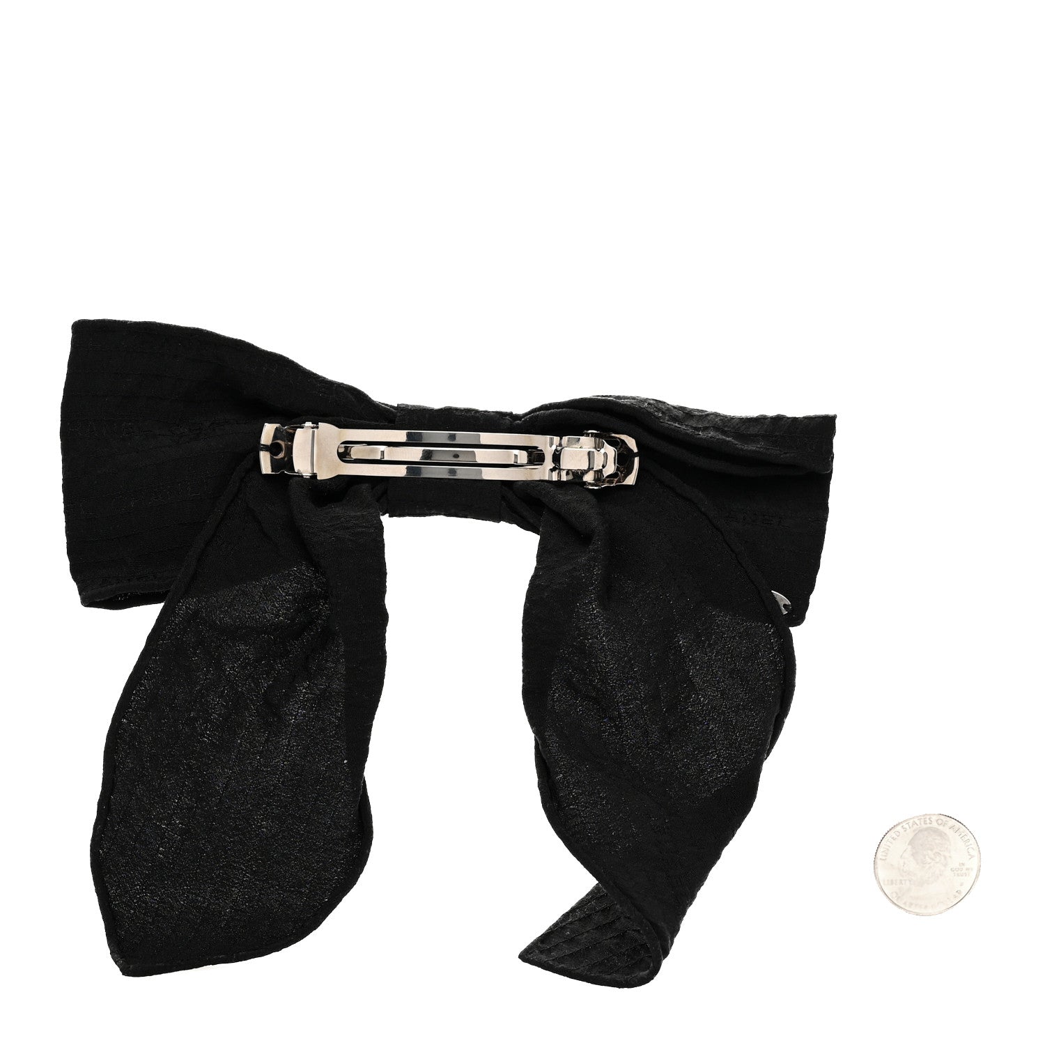 Silk Bow Hair Clip Black