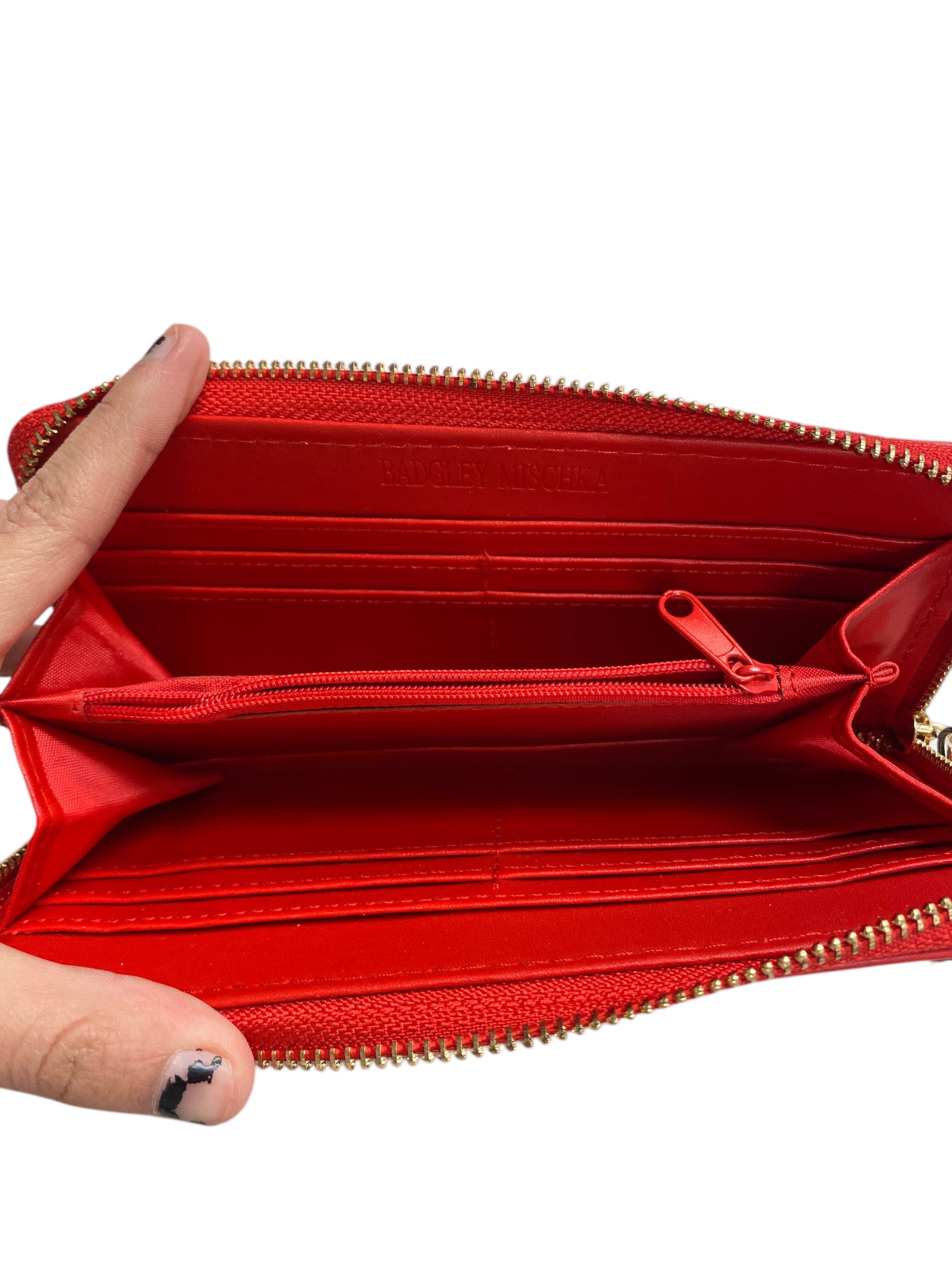 Wallet Designer By Badgley Mischka In Red, Size:Medium