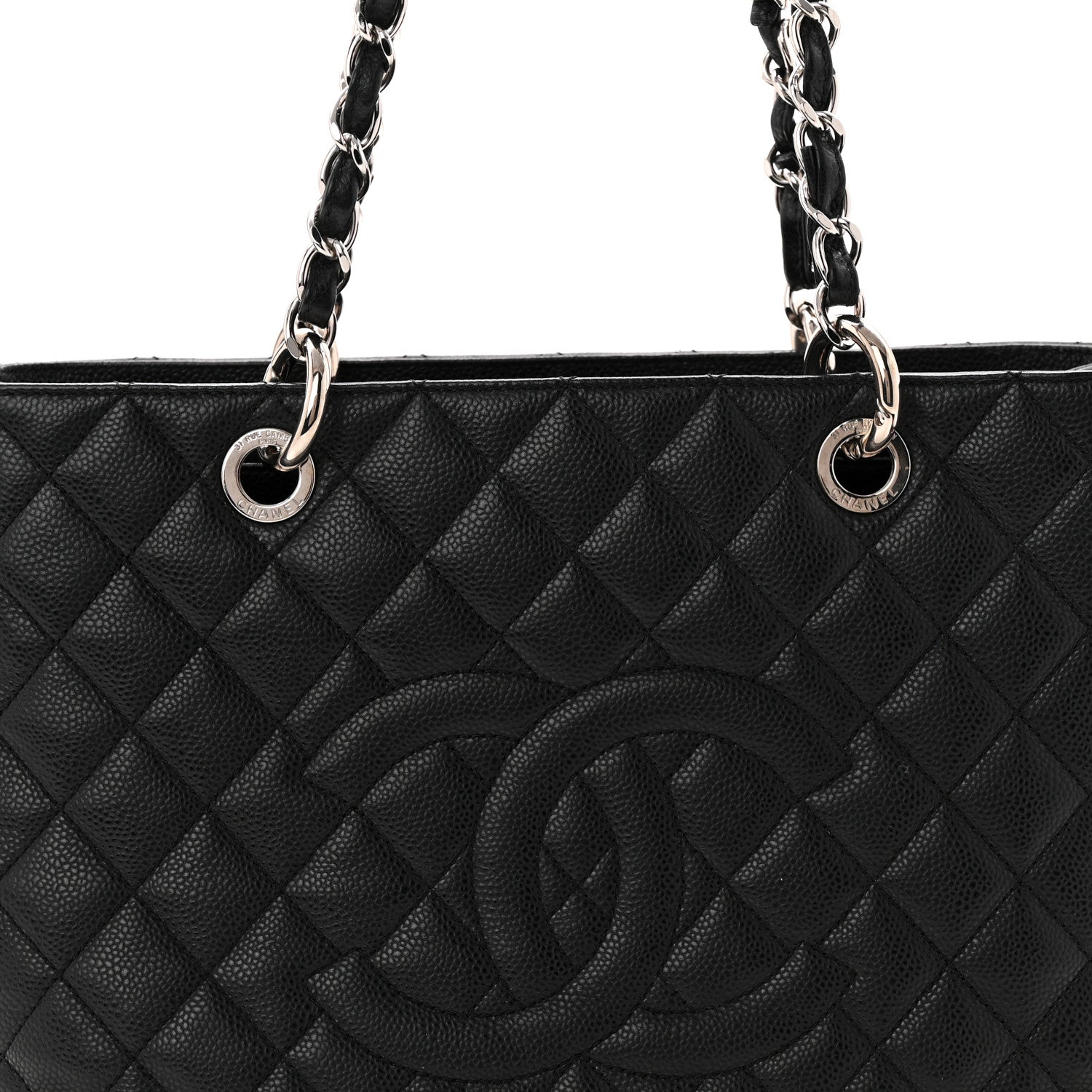 Caviar Quilted Grand Shopping Tote GST Black