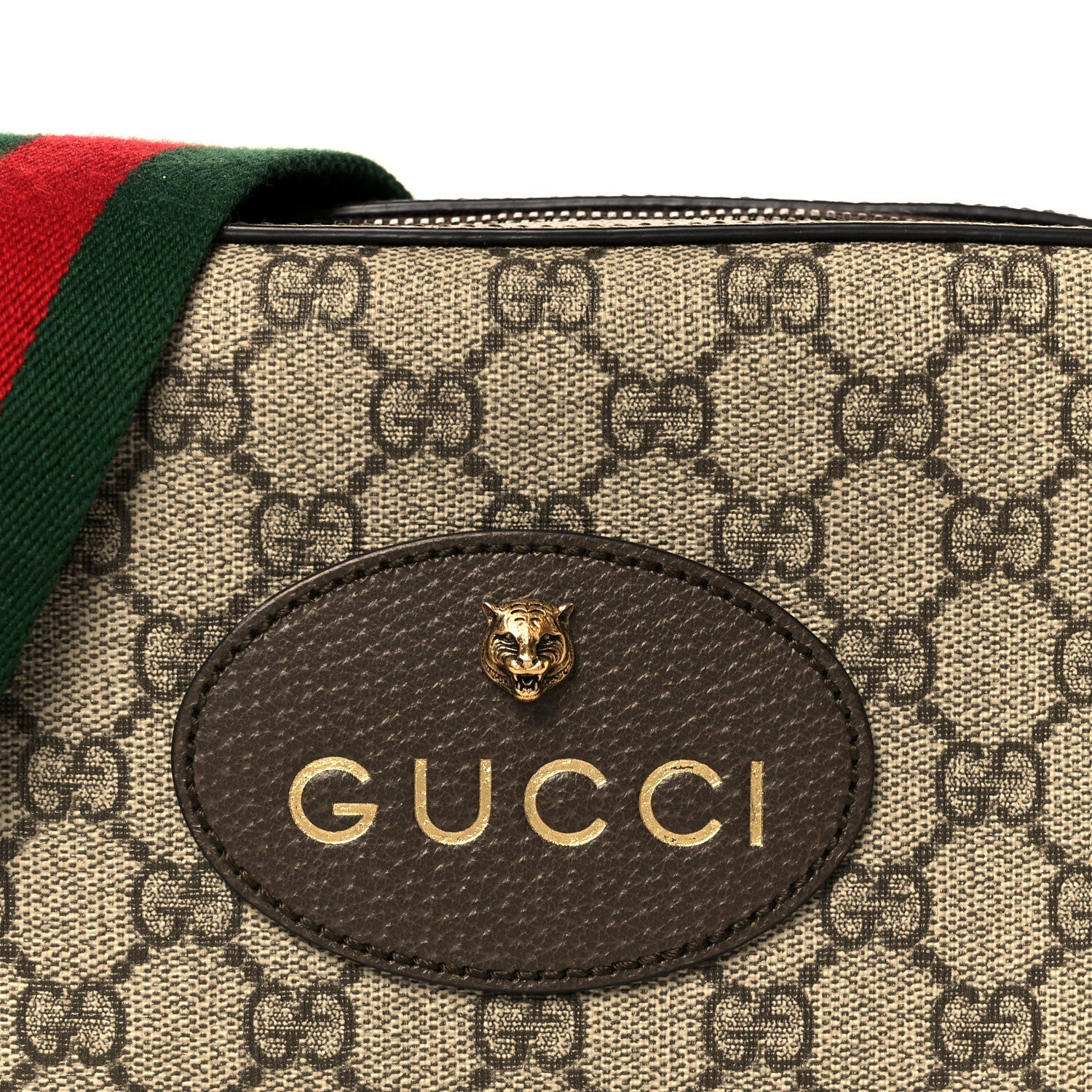 GG Supreme Monogram Web Neo Vintage Shoulder Bag Beige New Acero Crop