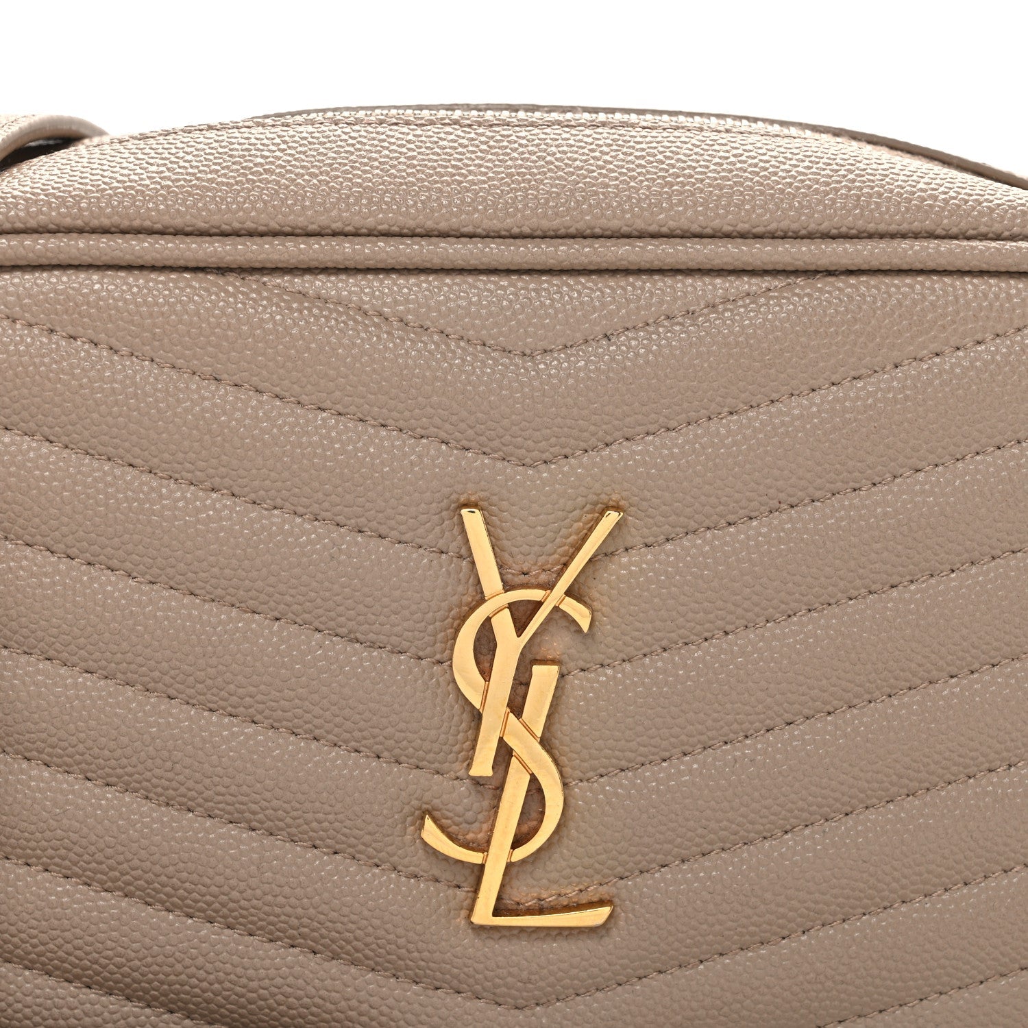 Grain De Poudre Matelasse Monogram Mini Lou Camera Bag Dark Beige