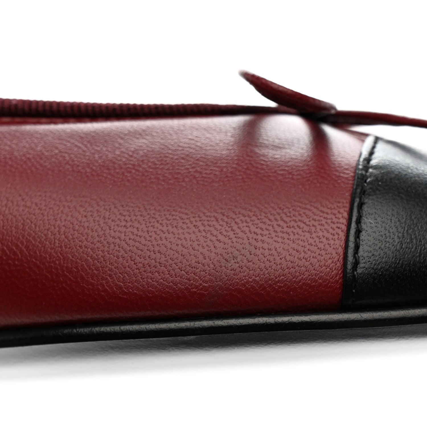 Lambskin Cap Toe CC Ballerina Flats 40 Burgundy Black