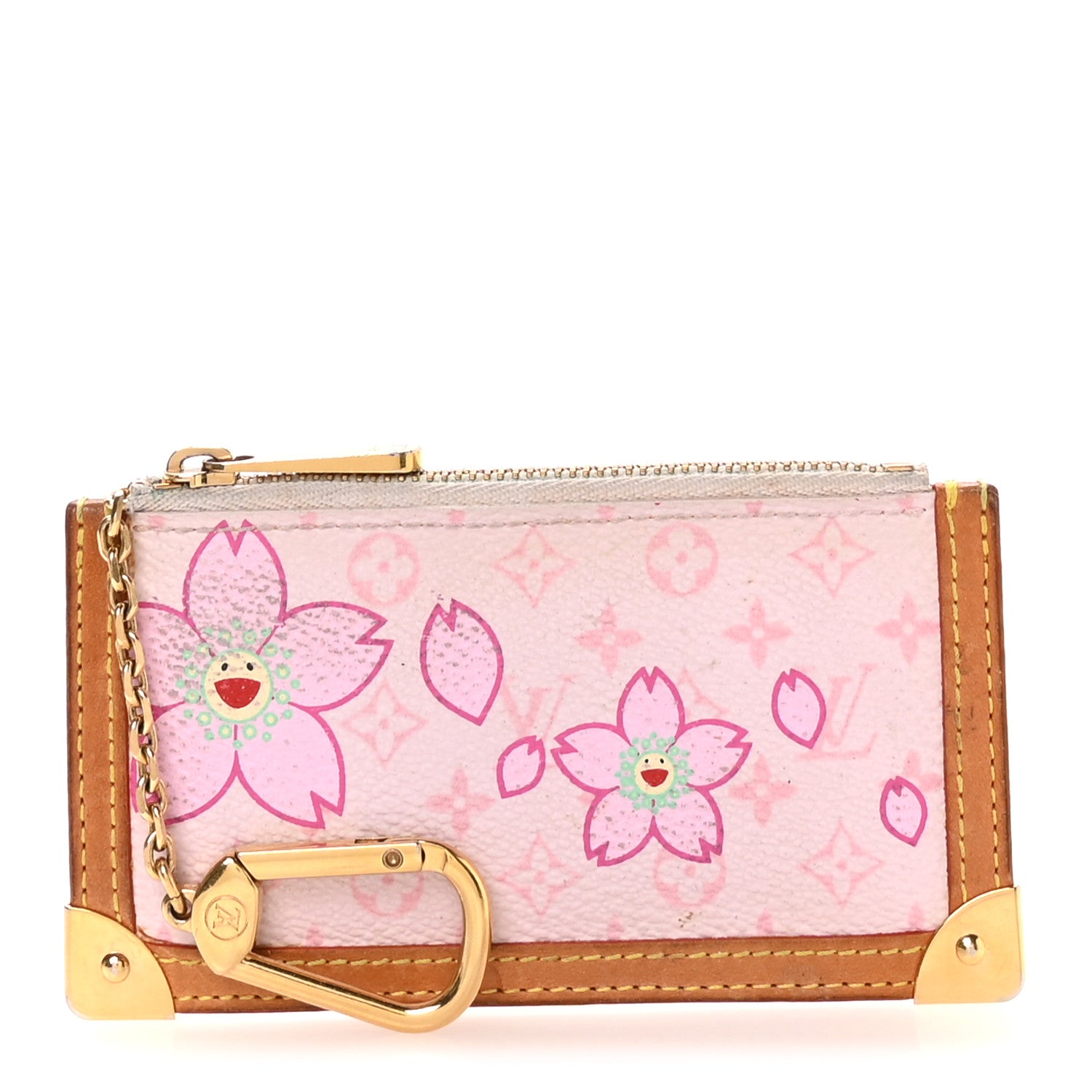 Monogram Cherry Blossom Key Pouch Pink