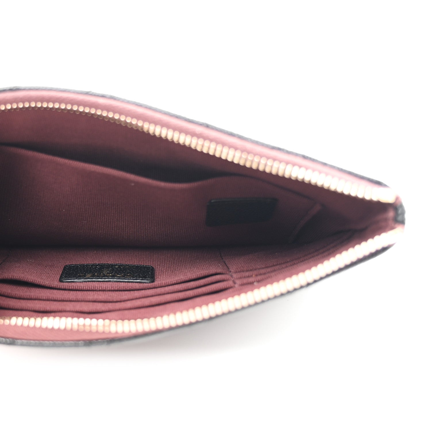 Caviar Quilted Small Zipped Pouch Black