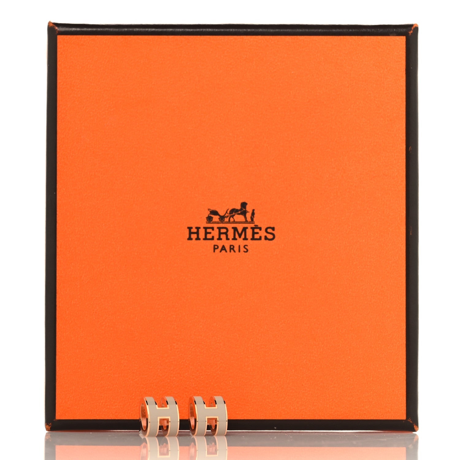 Rose Gold Lacquered Mini Pop H Earrings  Marron Glace